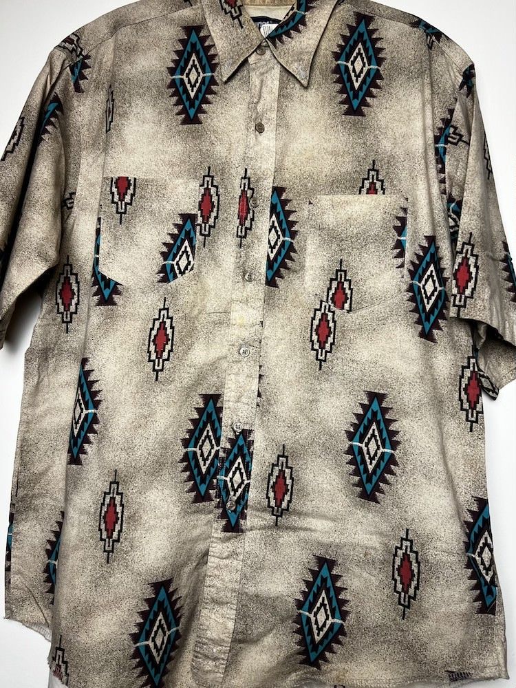 Wrangler Vintage 80's-90's Wrangler Western Native Style Button Up Size US XL / EU 56 / 4 - 2 Thumbnail