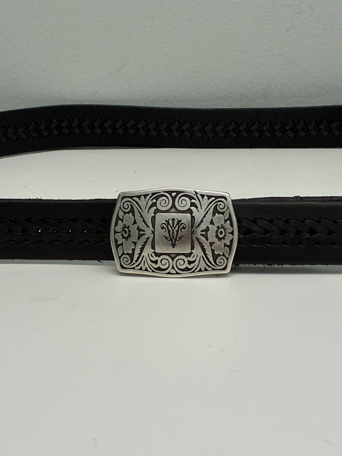John Varvatos 25 MM Winston Plaque Belt Size 38 Size 38 - 4 Thumbnail