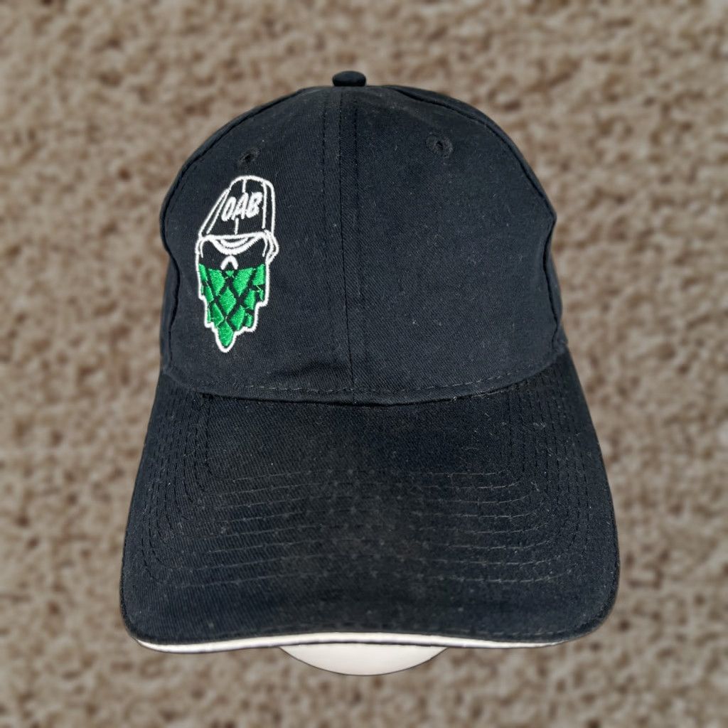 Vintage Over A Barrel Brewing Hat Cap Strap Back Mens Black Embroidered Brewery Cotton F Size ONE SIZE - 1 Thumbnail