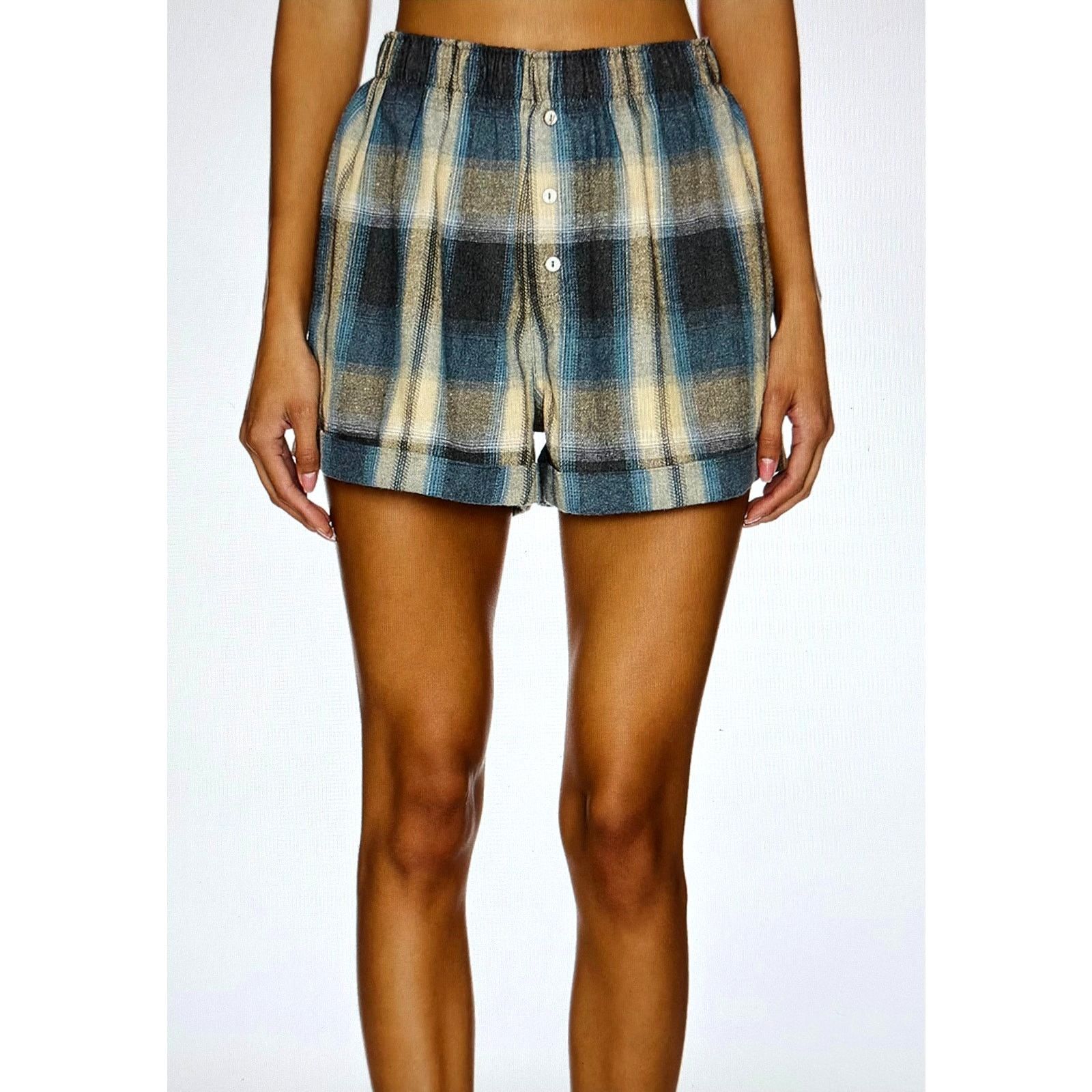 Free People Free People Sunday Morning Plaid Boxer In Lou Combo XL Size 32" / US 10 / IT 46 - 2 Thumbnail