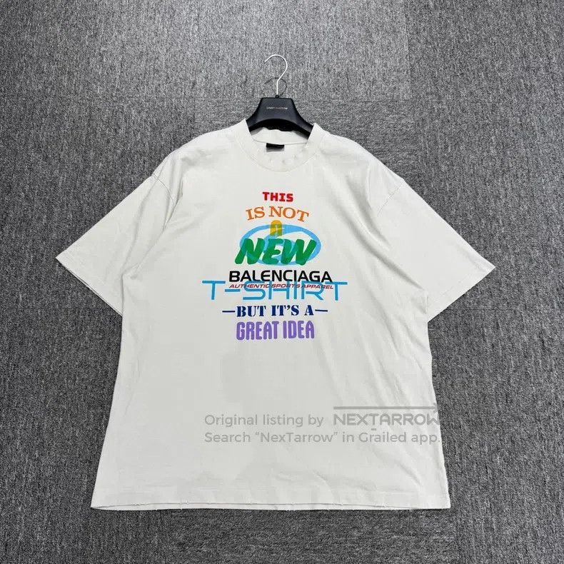 Balenciaga Multi-element print ripped distressed short-sle