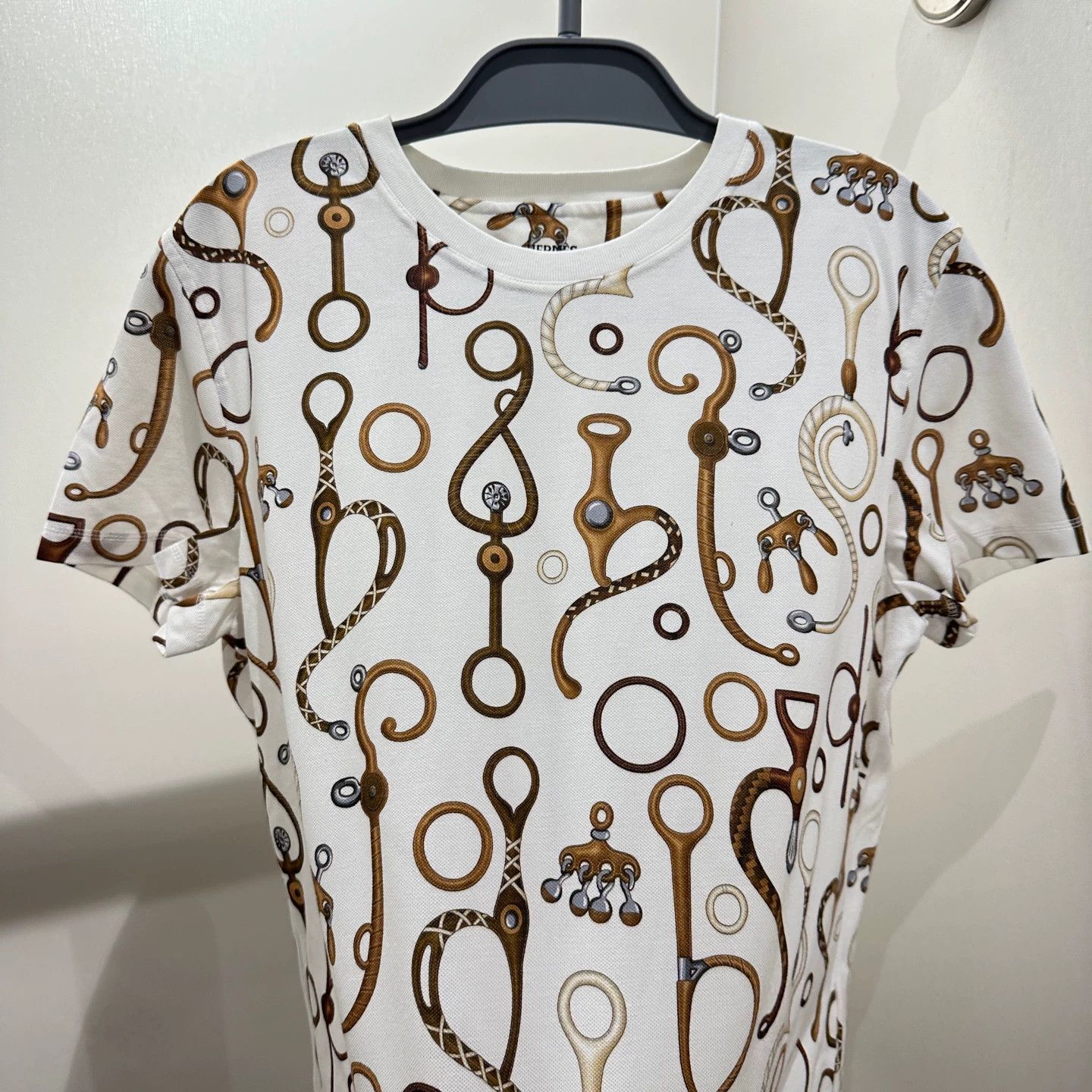 Hermes Hermes may402 Equestrian Harness Short Sleeve Tee 44 Cotton Size L / US 10 / IT 46 - 6 Thumbnail