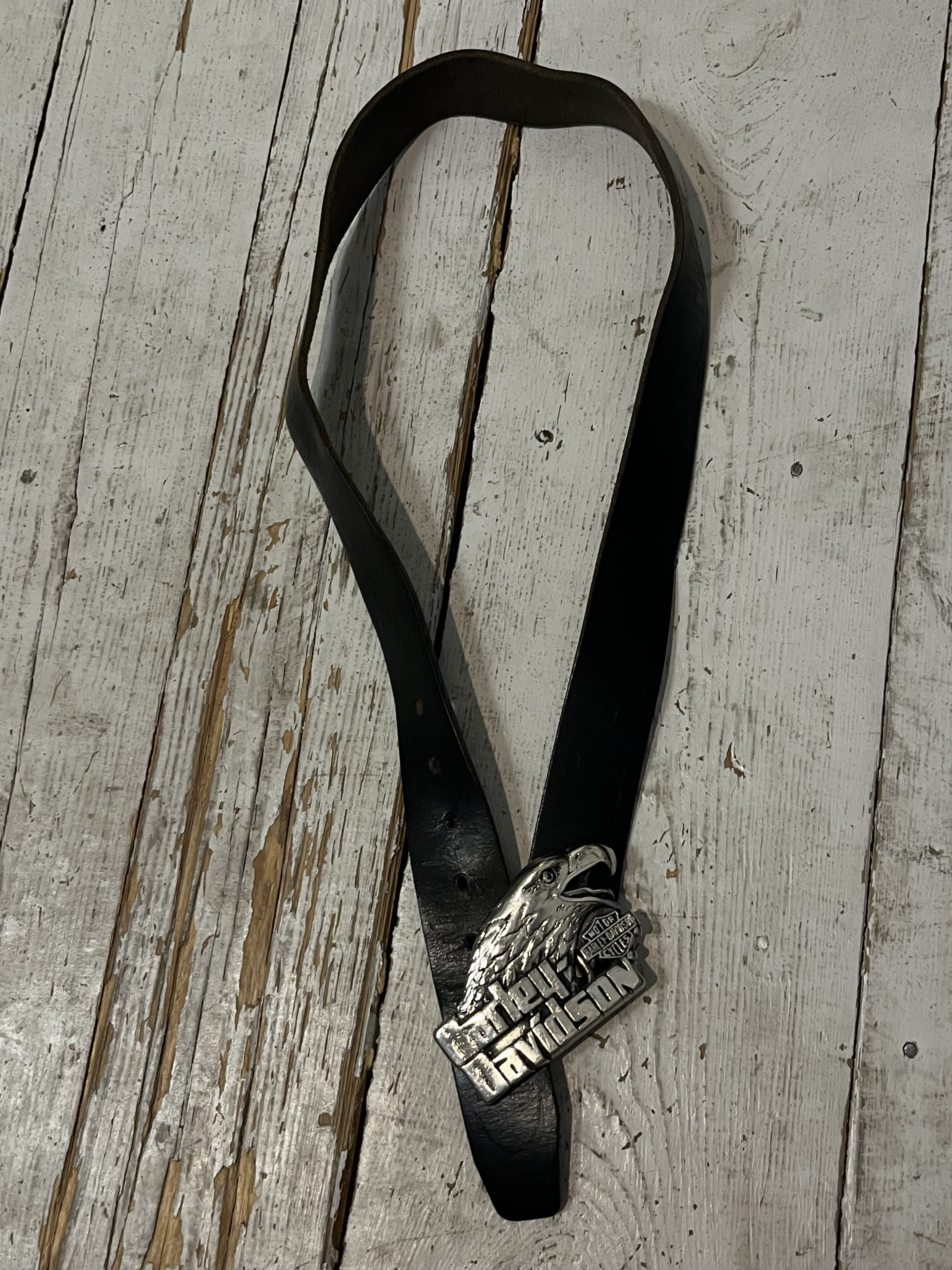 Harley Davidson × West Coast Choppers 90s Harley Davidson Eagle Real Leather Belt Size ONE SIZE - 2 Thumbnail