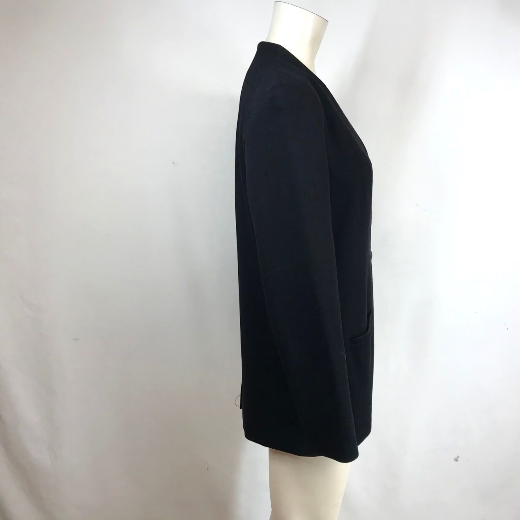 Madewell Madewell Black Collarless Single Button Blazer Jacket Women 6 Regular Long Sleeve Tailored Viscose Blend/0? Size M / US 6-8 / IT 42-44 - 4 Thumbnail