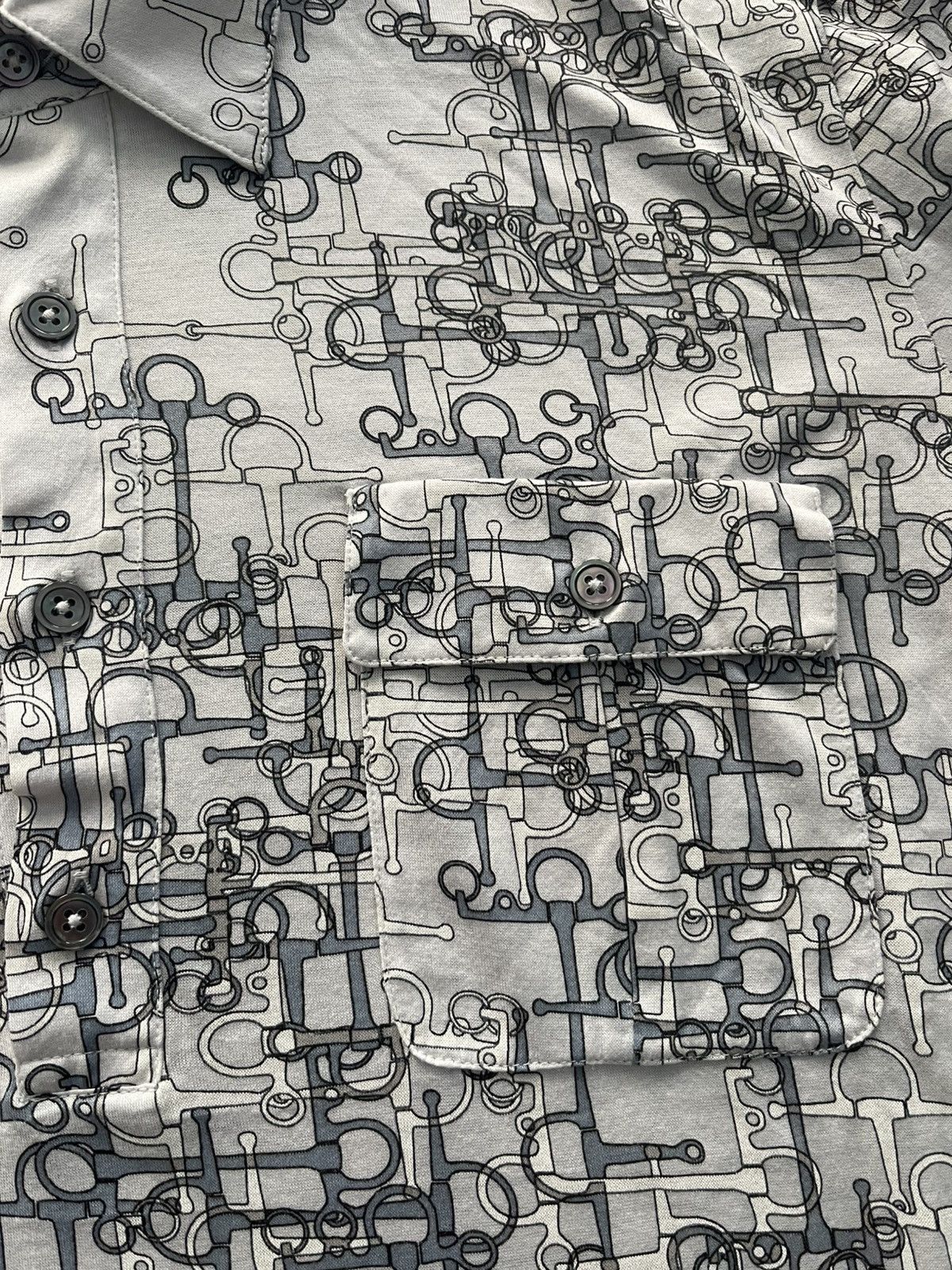 Hermes VINTAGE HERMES BUTTON UP SHIRT CHAIN PATTERN VERY RARE Size US S / EU 44-46 / 1 - 4 Thumbnail