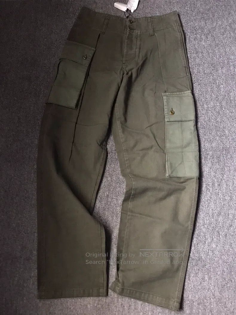 Loewe Loewe Casual pants, all-cotton material army green, asymme Size US 32 / EU 48 - 1 Thumbnail