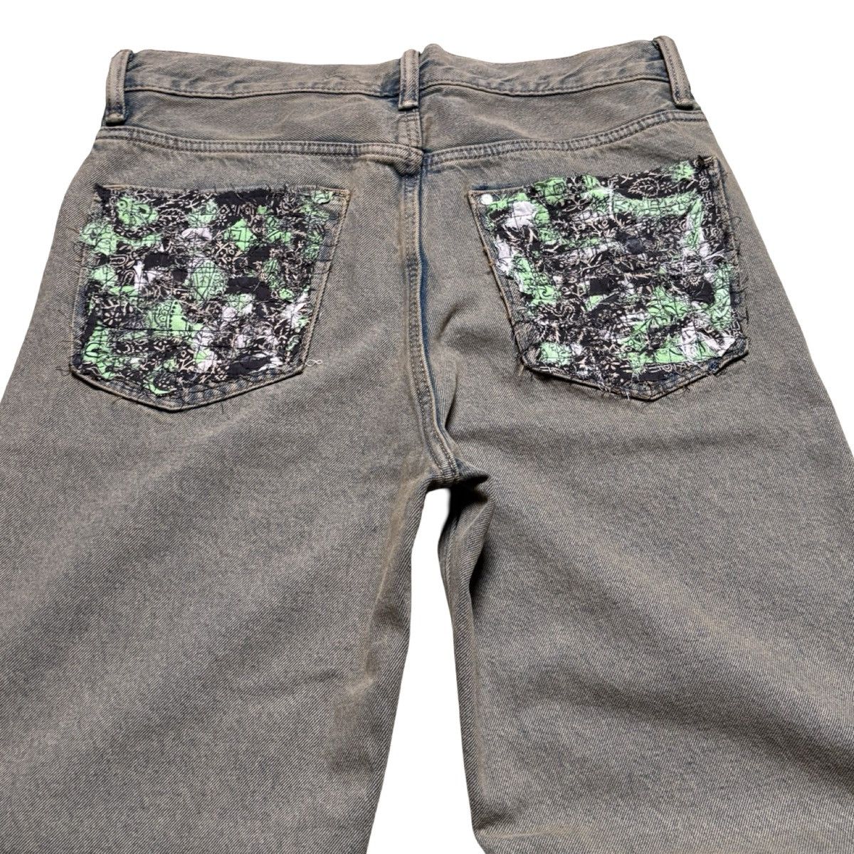 Other W&G Loose Fit Mud Wash Paisley Boro Denim Jeans Slime 32x28 Size US 32 / EU 48 - 2 Thumbnail