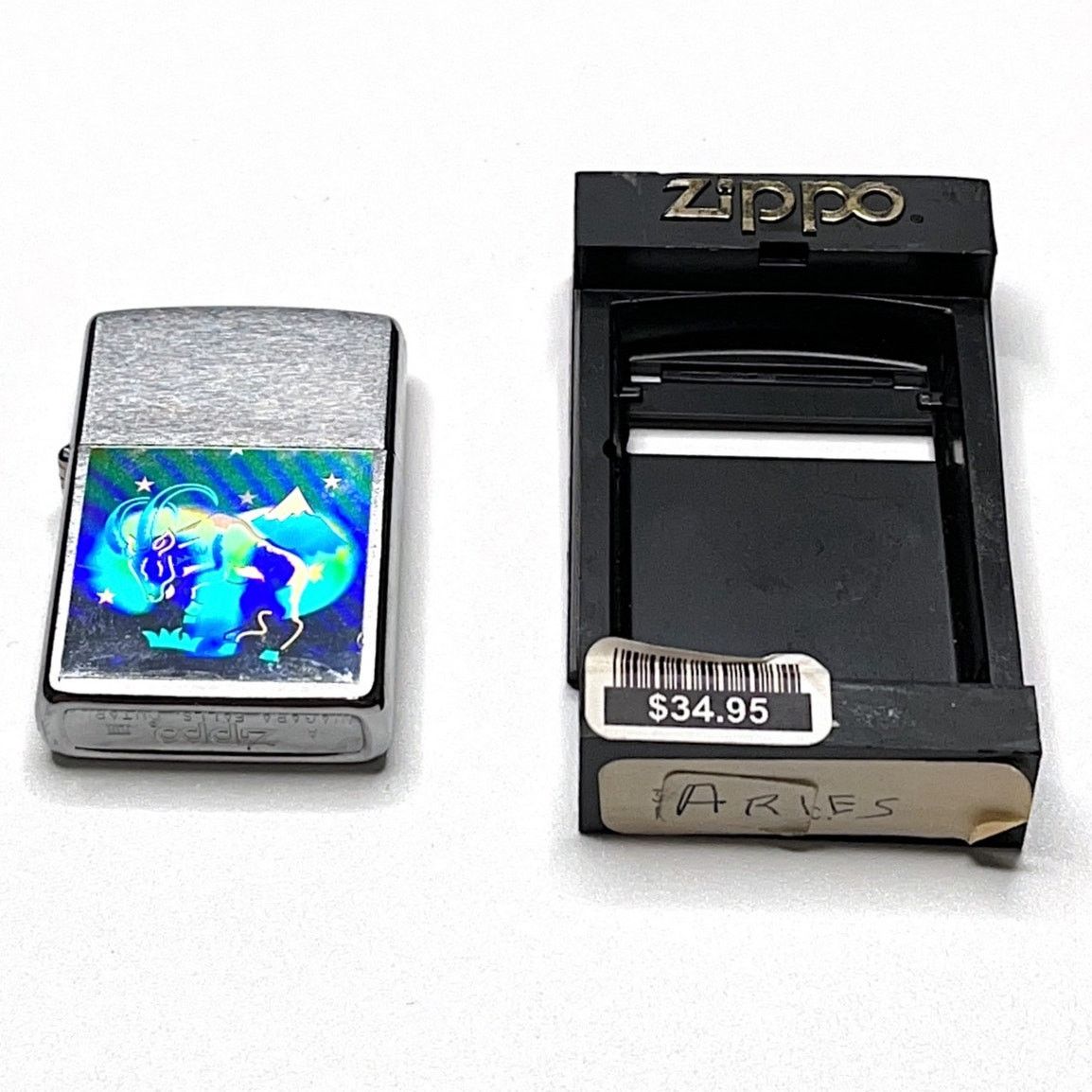 Zippo VINTAGE ZIPPO - Aries Zodiac - 1992 High Polish Chrome NIB Size ONE SIZE - 3 Thumbnail
