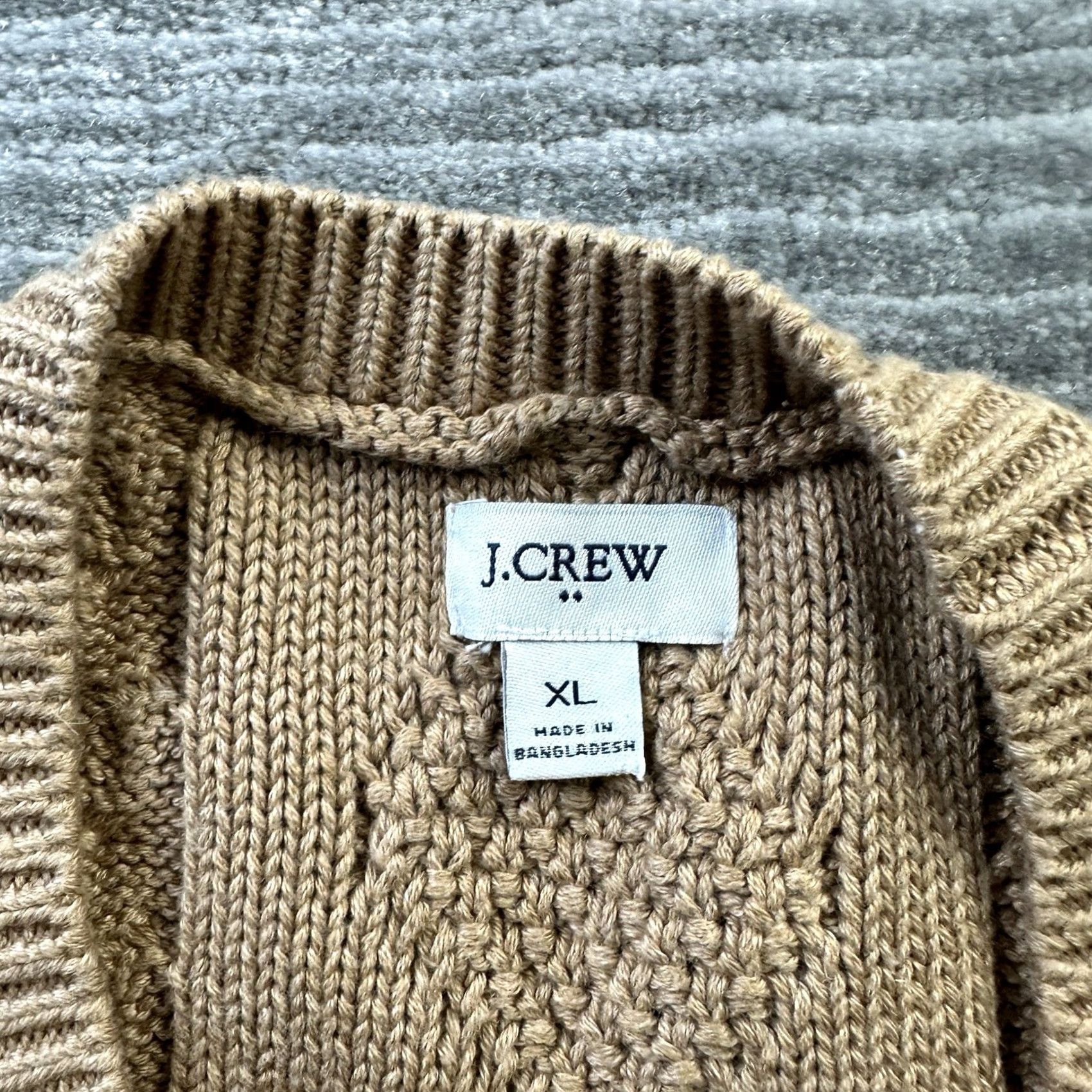 J.Crew VINTAGE J.CREW Vest Womens XL Beige Tan Cable Knit Fisherman Preppy Size XL / US 12-14 / IT 48-50 - 6 Thumbnail