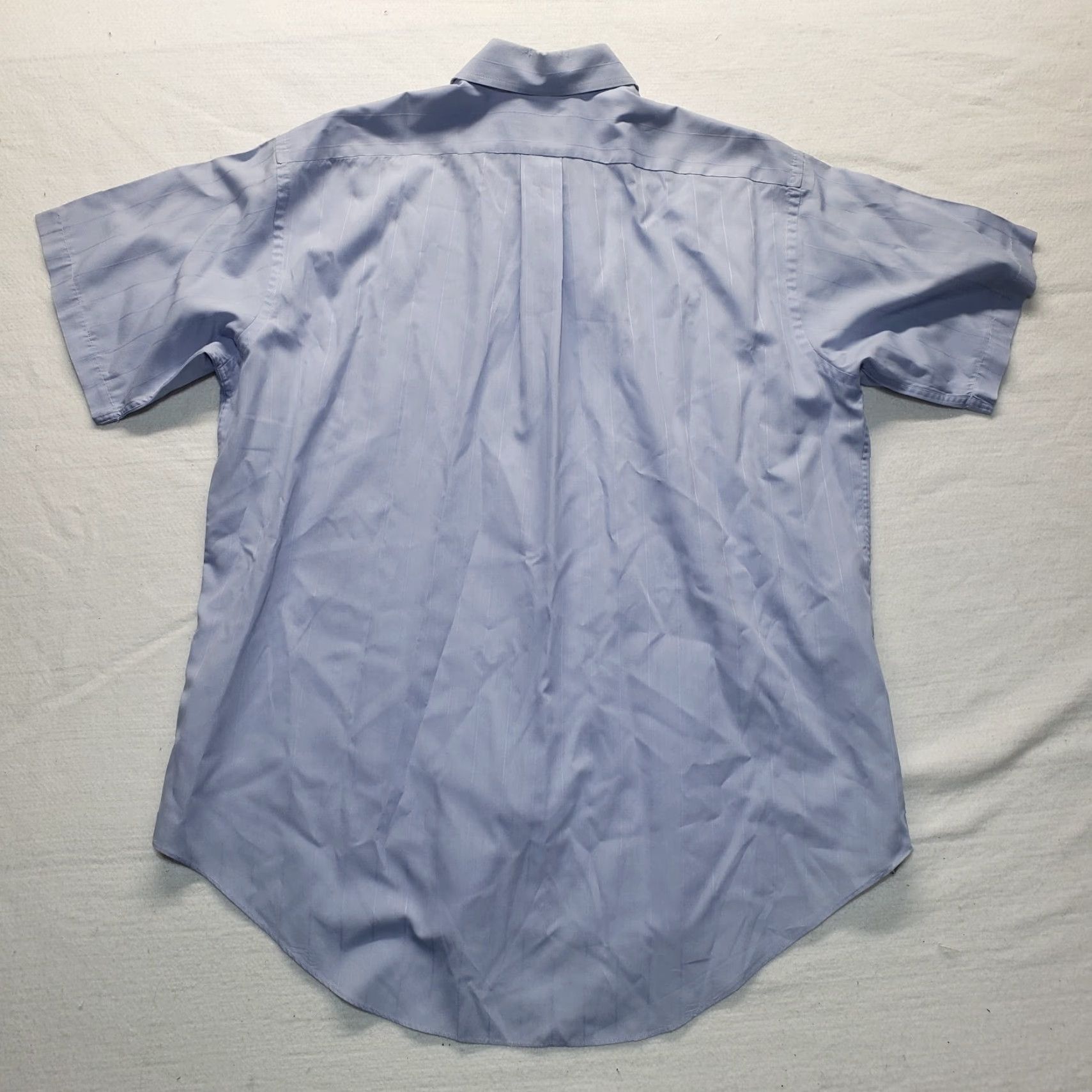 Van Heusen Van Heusen Shirt Blue 17 34/35 Button Up Short Sleeve Solid Adult Men Size US XL / EU 56 / 4 - 8 Thumbnail