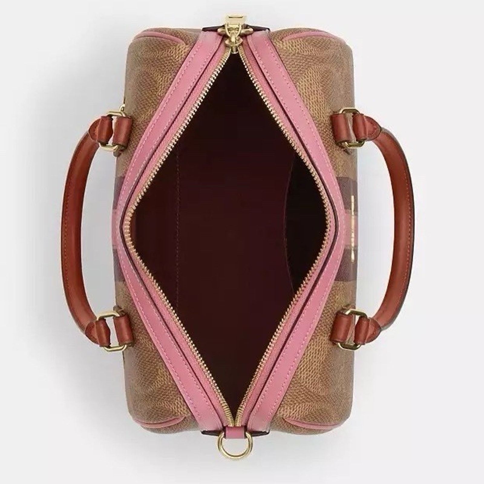 Coach NWT COACH Rowan Satchel Bag With Stripe Print Gold/Tan CBI78 Size ONE SIZE - 11 Thumbnail