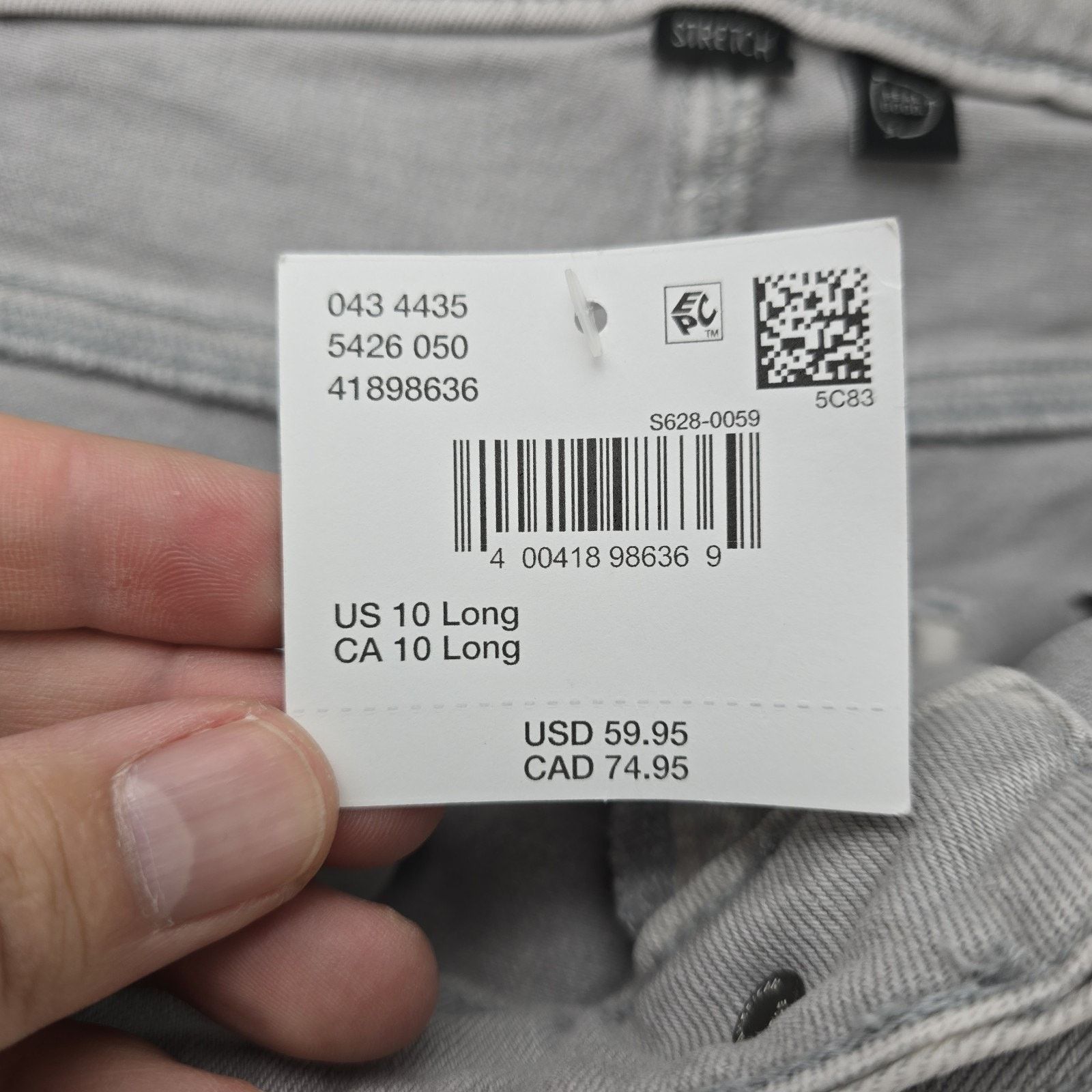 Abercrombie & Fitch Abercrombie Fitch Stovepipe Jeans 10 Long Gray (Fits 34x30) Size 34" / US 12 / IT 48 - 9 Thumbnail