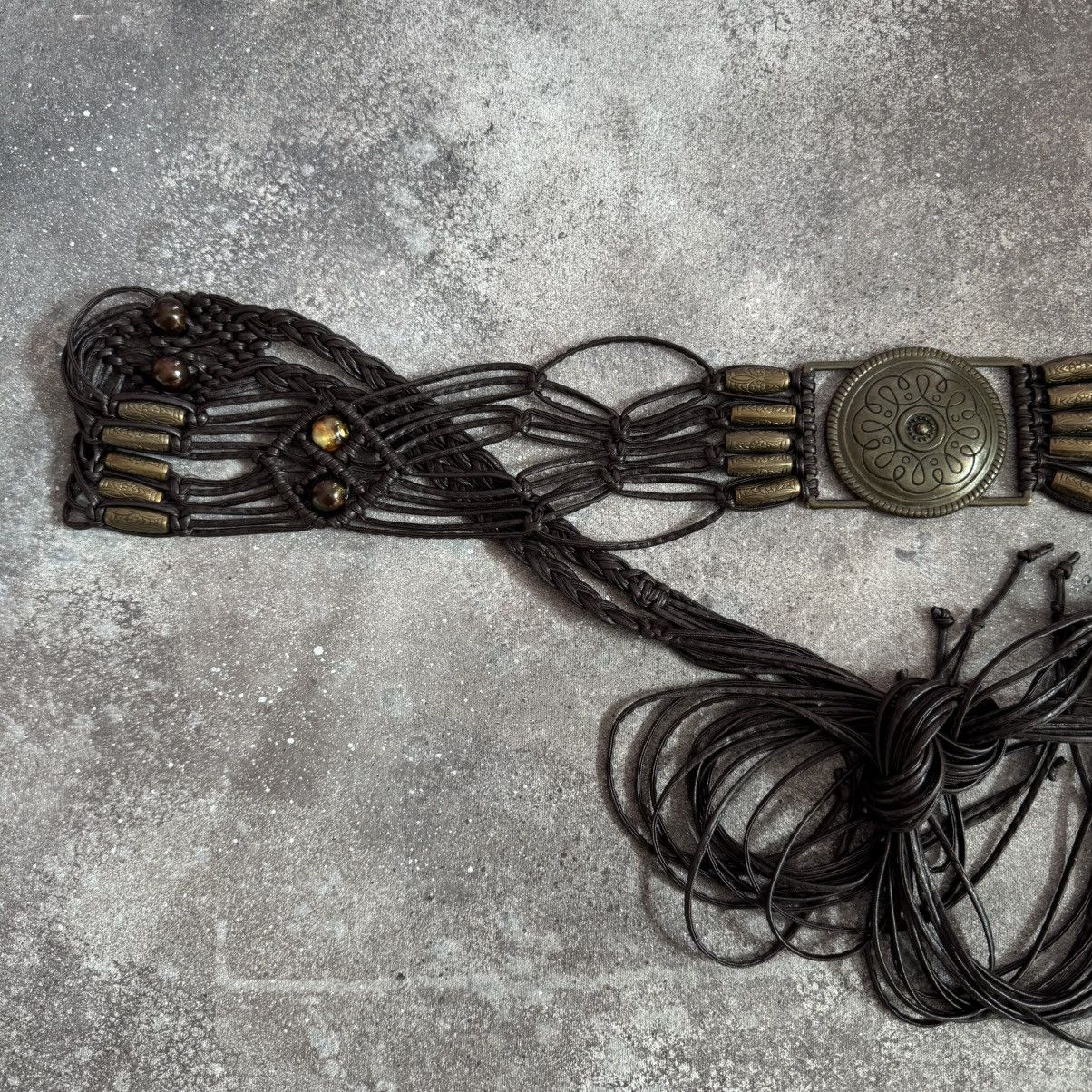 Hysteric Glamour Amazing Vintage Boho Y2K Macrame Tribal Western Belt Size ONE SIZE - 3 Thumbnail