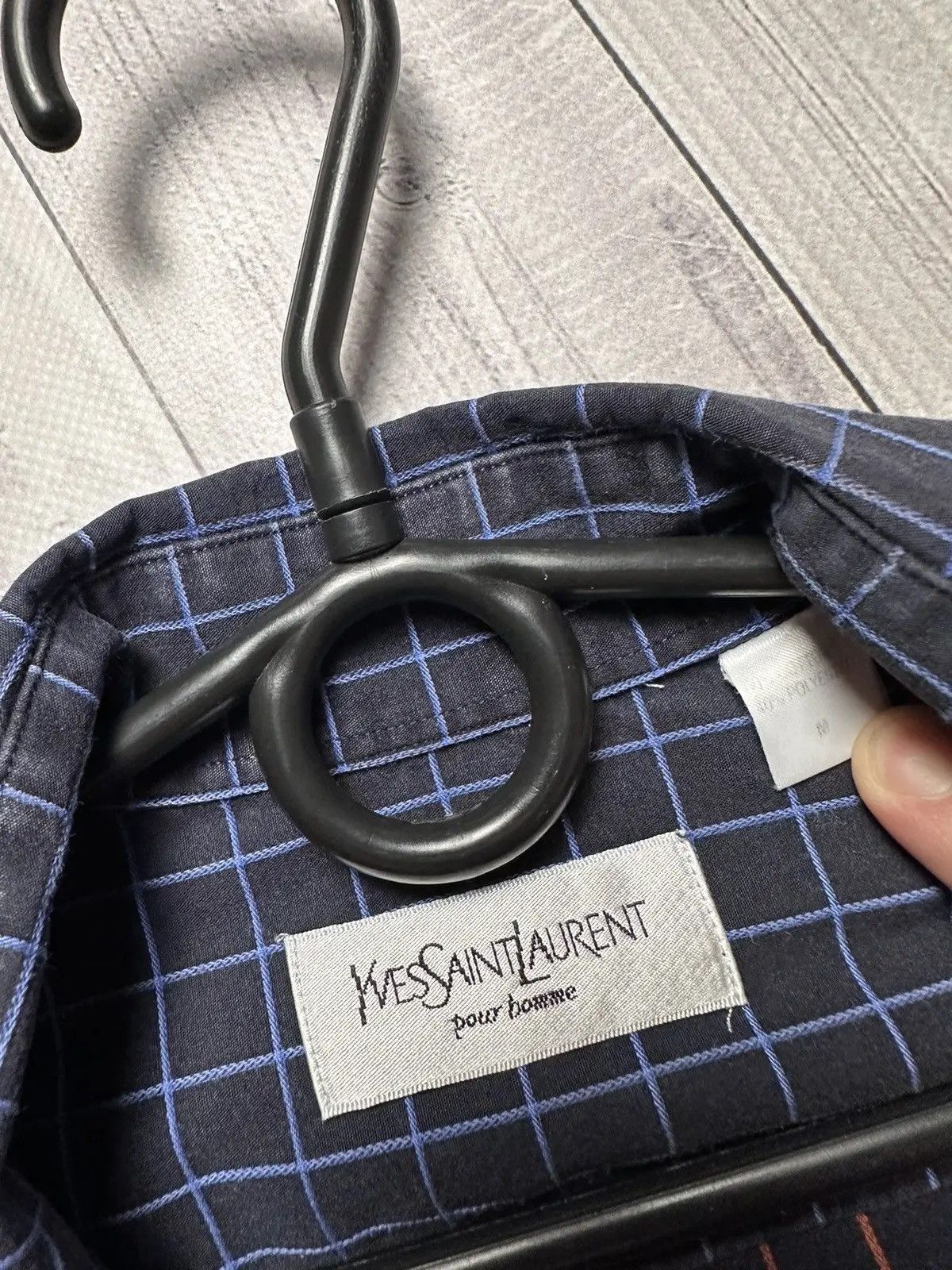 Yves Saint Laurent Vintage Yves Saint Laurent navy plaid shirt rare logo Size US M / EU 48-50 / 2 - 5 Thumbnail