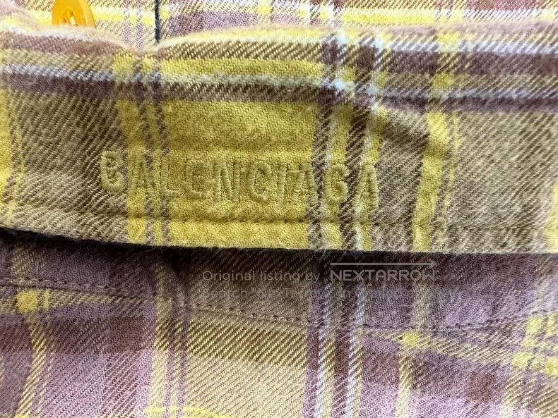 Balenciaga Balenciaga Two-Tone Plaid Double-Sided Long Sleeve Shirt Size US XS / EU 42 / 0 - 3 Thumbnail
