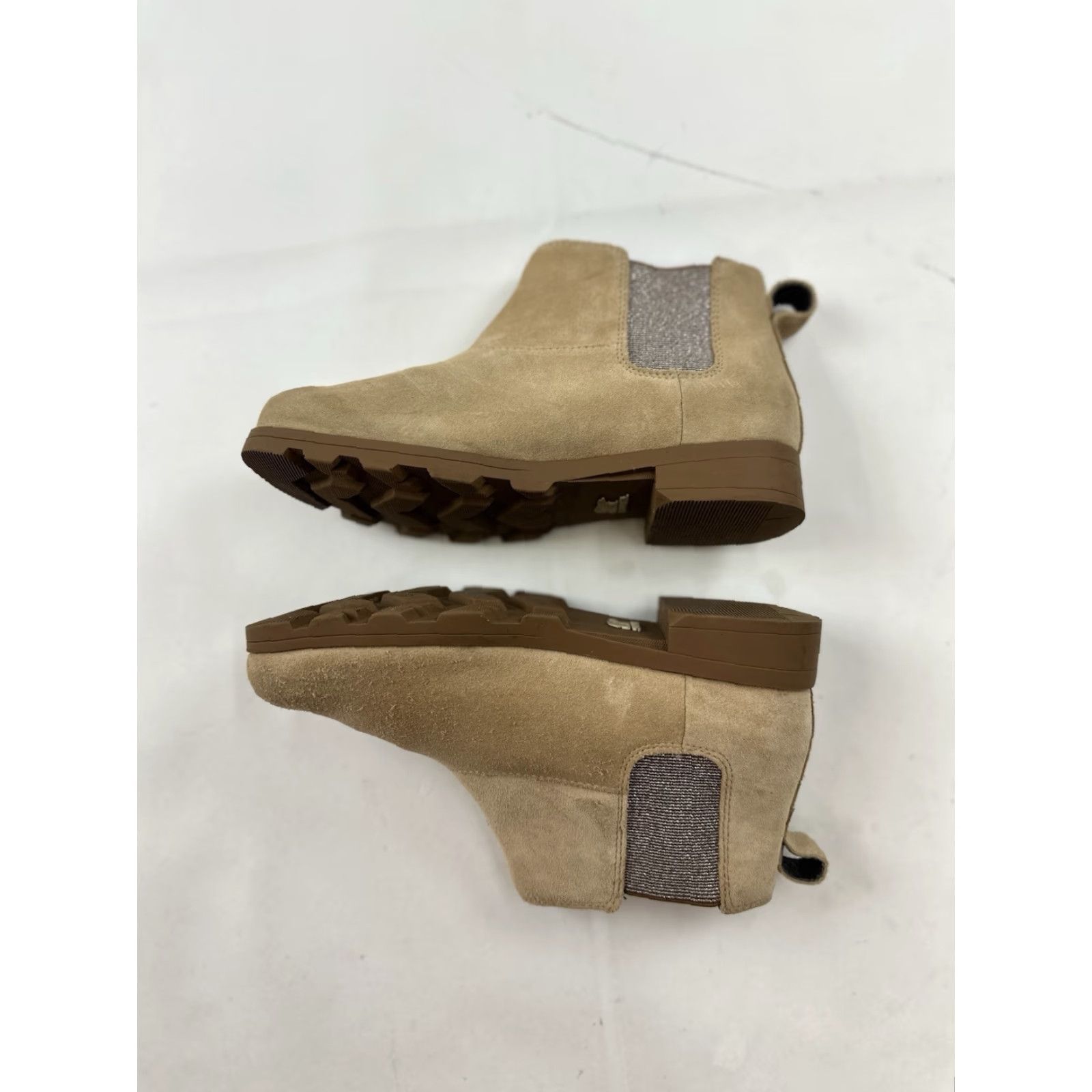 SOREL SOREL Emelie Boots Women Chelsea Waterproof Leather Beige 4 US / 3 UK / 35 EU - Winter, Pull On, Low Heel, Tan Beige - Womens Boots Size US 5.5 / IT 35.5 - 8 Thumbnail