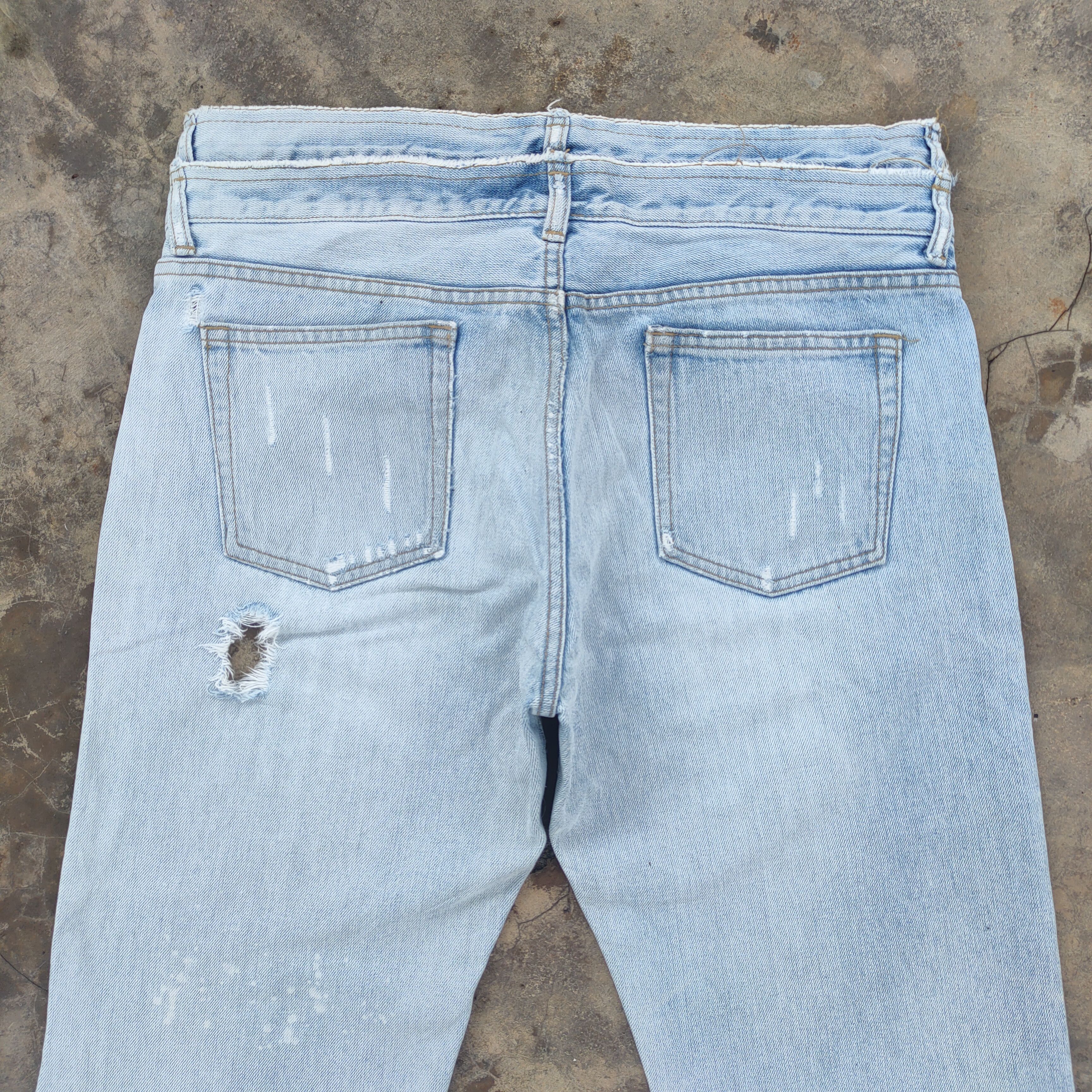 Japanese Brand Vtg Japanese faded double waist distressed jeans denim Size US 34 / EU 50 - 8 Thumbnail