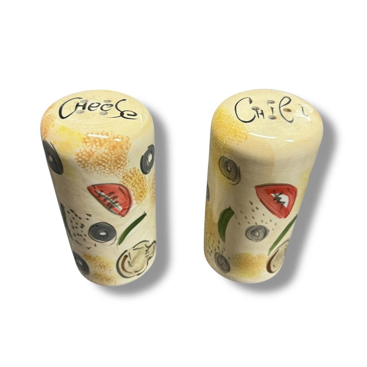 Designer Set of 2 Ceramic Cheese & Chili Shakers Size ONE SIZE - 1 Thumbnail