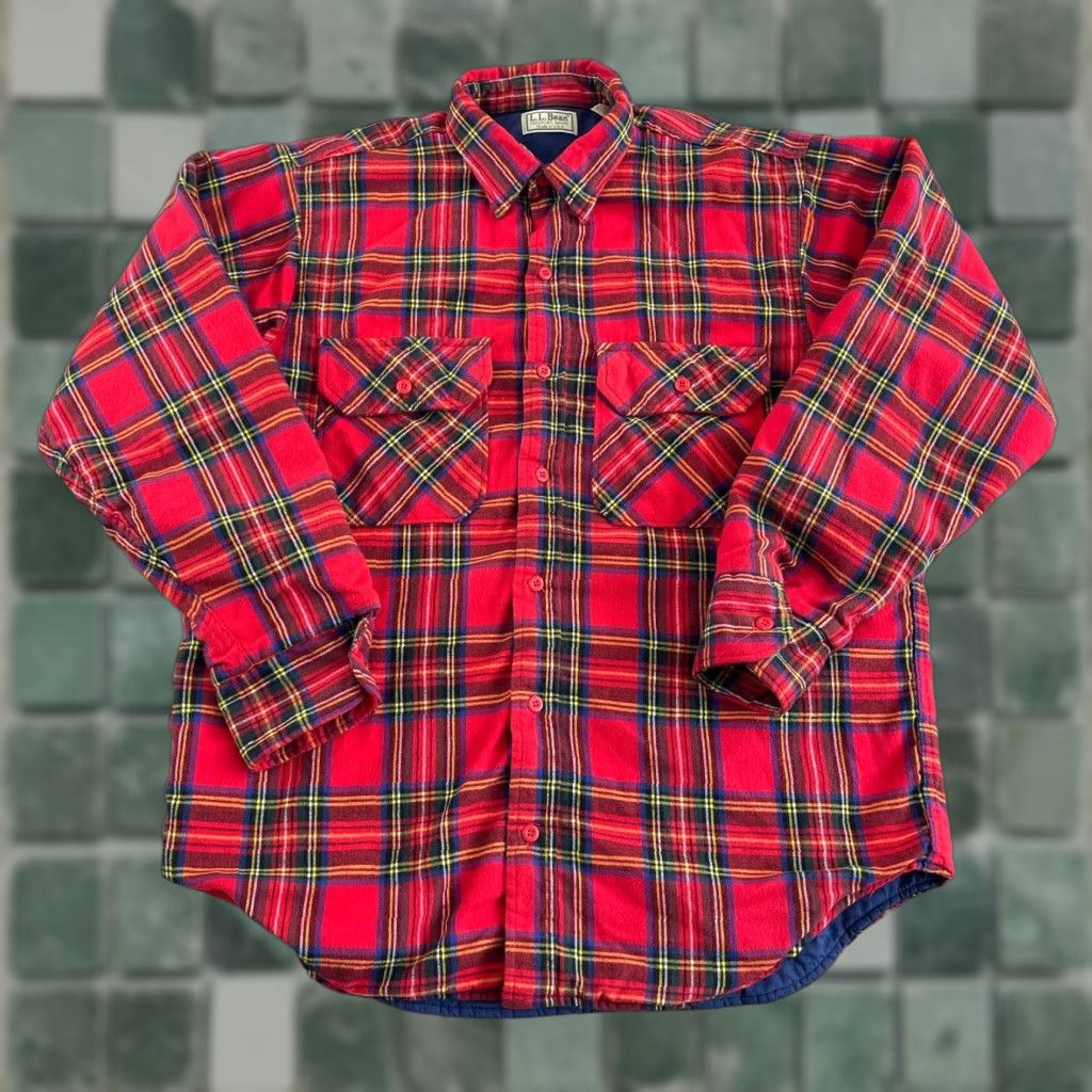 Vintage VINTAGE LL Bean Flannel Shacket Men L Red Plaid USA Made Size US L / EU 52-54 / 3 - 1 Thumbnail