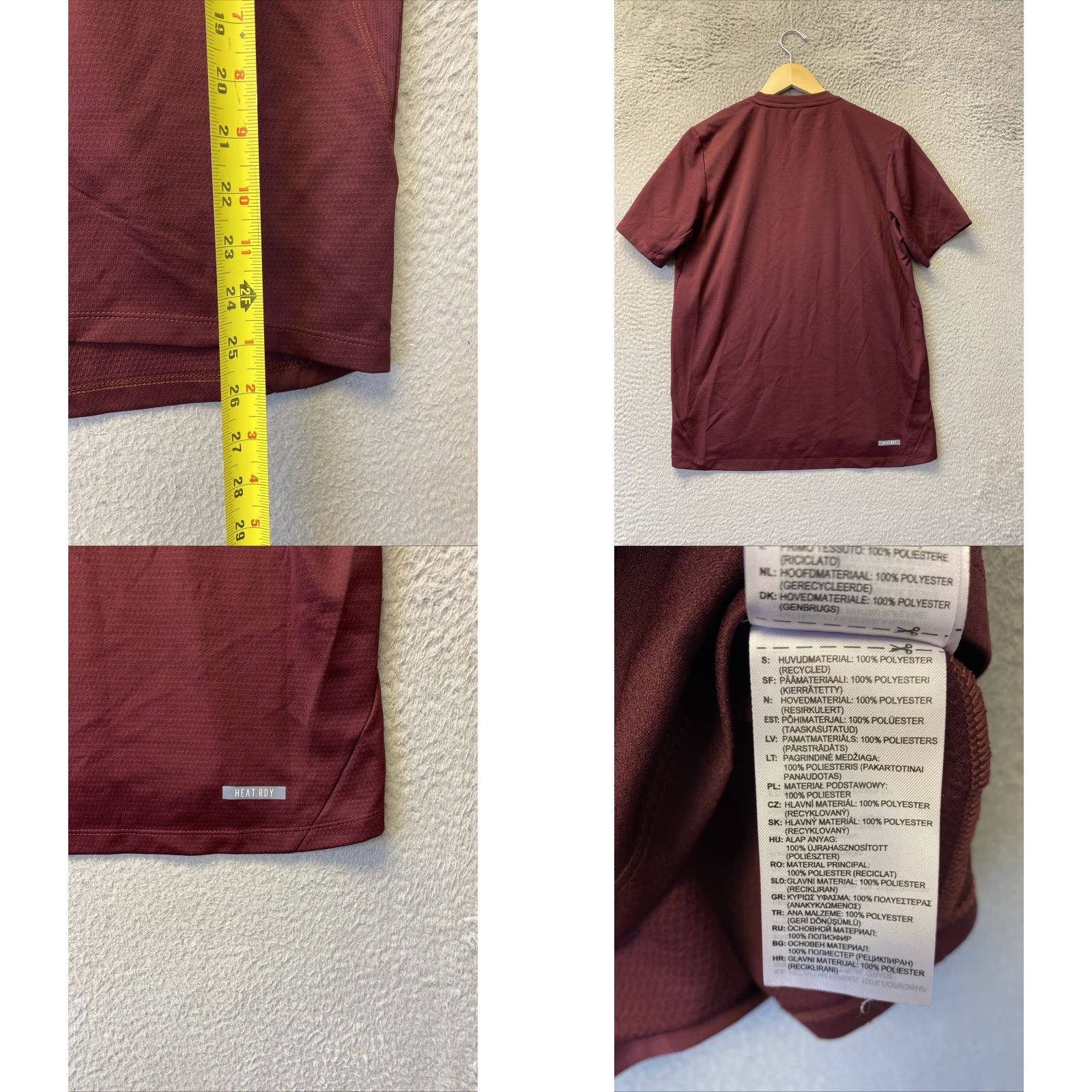 Adidas Adidas CMU Unisex Graphic Tee Shirt Maroon Yellow Short Sleeve Crew Neck S 135-6 Size US 29 - 8 Thumbnail