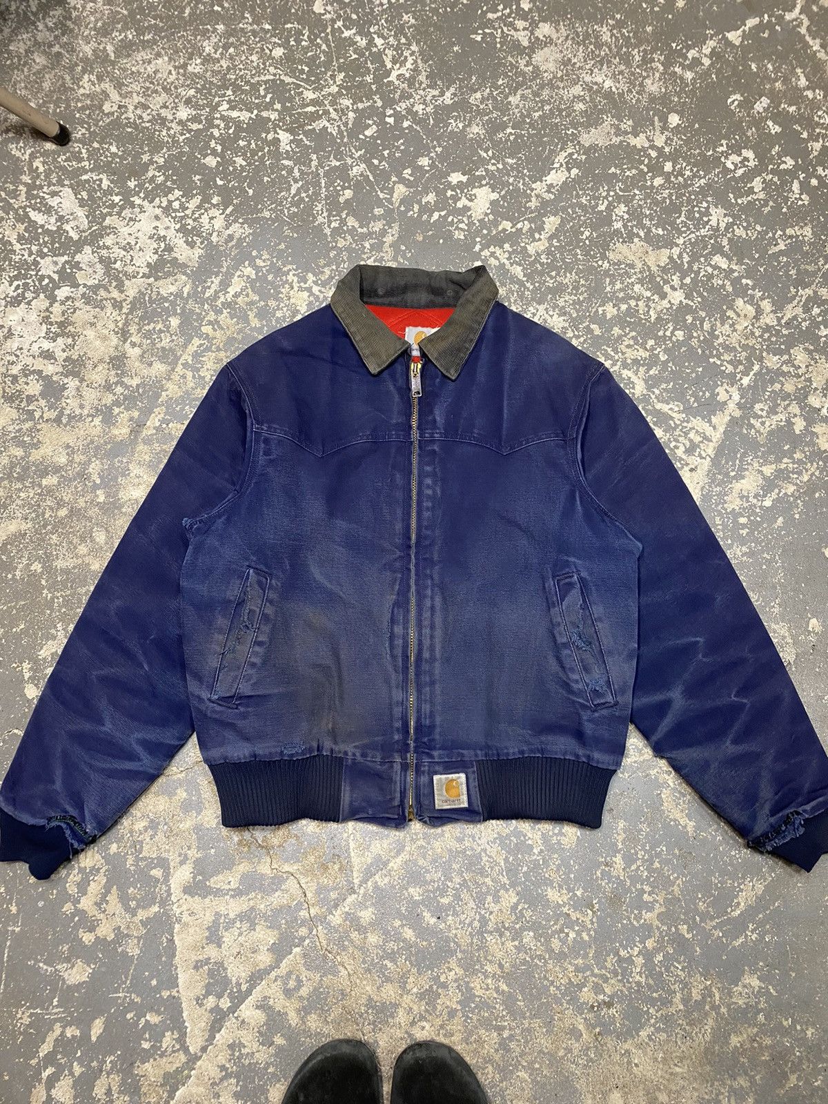 Vintage Carhartt Canvas Santa Fe Bomber Work Jacket Size 2XL