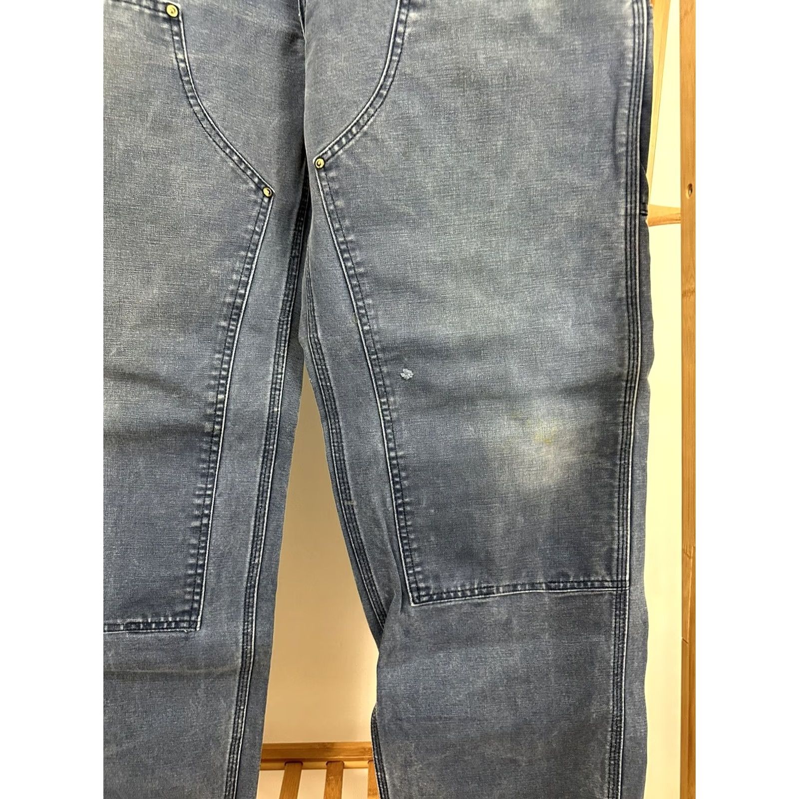 Carhartt VINTAGE Carhartt Double Knee Faded Blue Canvas Workwear Pants 34 x 32 Mens Carpenter Denim/Canvas Style Size US 34 / EU 50 - 7 Thumbnail