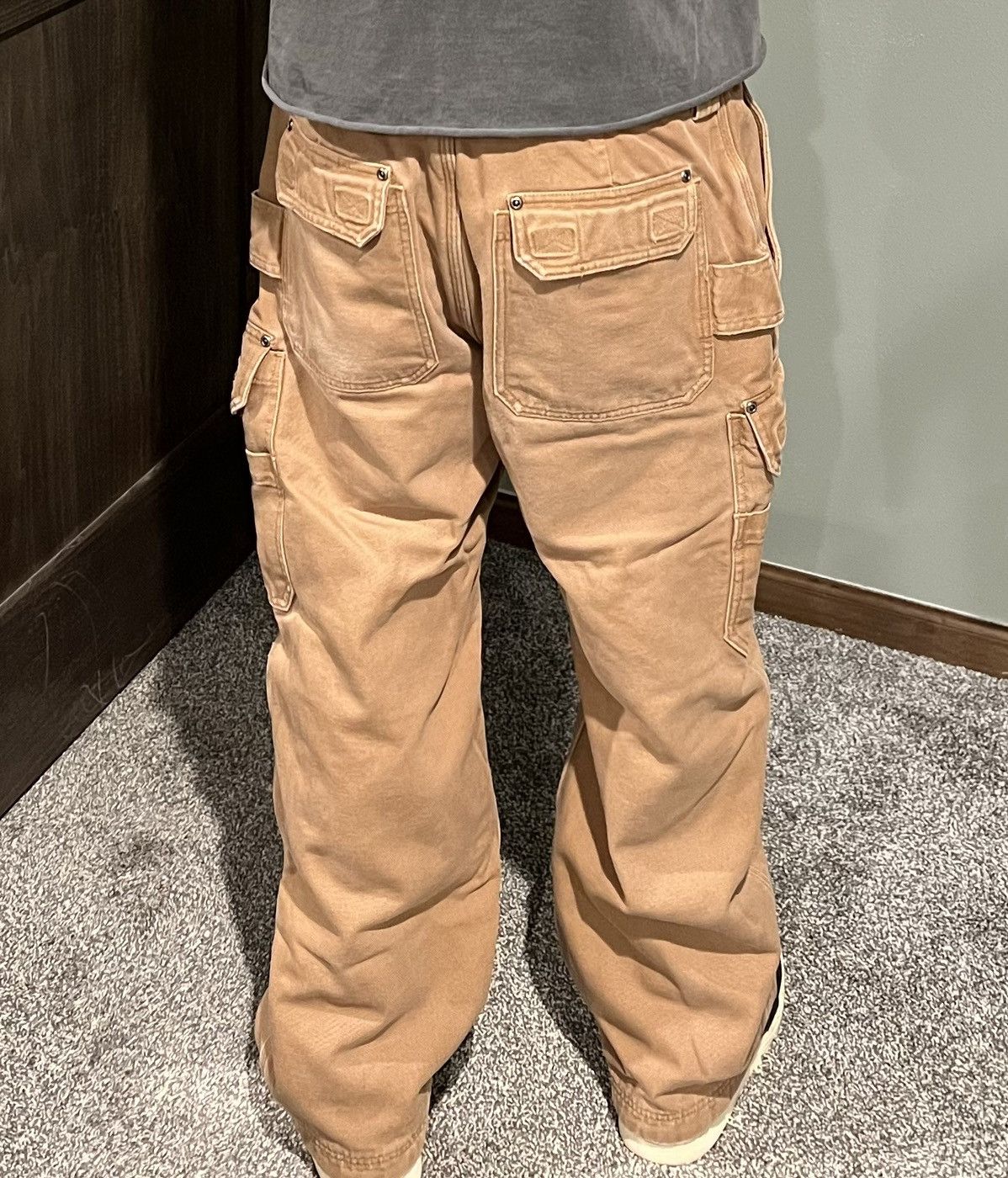 Japanese Brand × Vintage Baggy Vintage Fleece Lined Cargo Pants Size US 32 / EU 48 - 5 Thumbnail