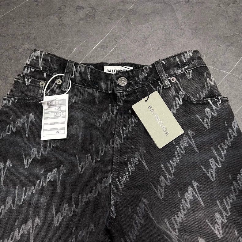 Balenciaga Balenciaga Logo Printed Denim Jeans Size US 26 / EU 42 - 7 Thumbnail