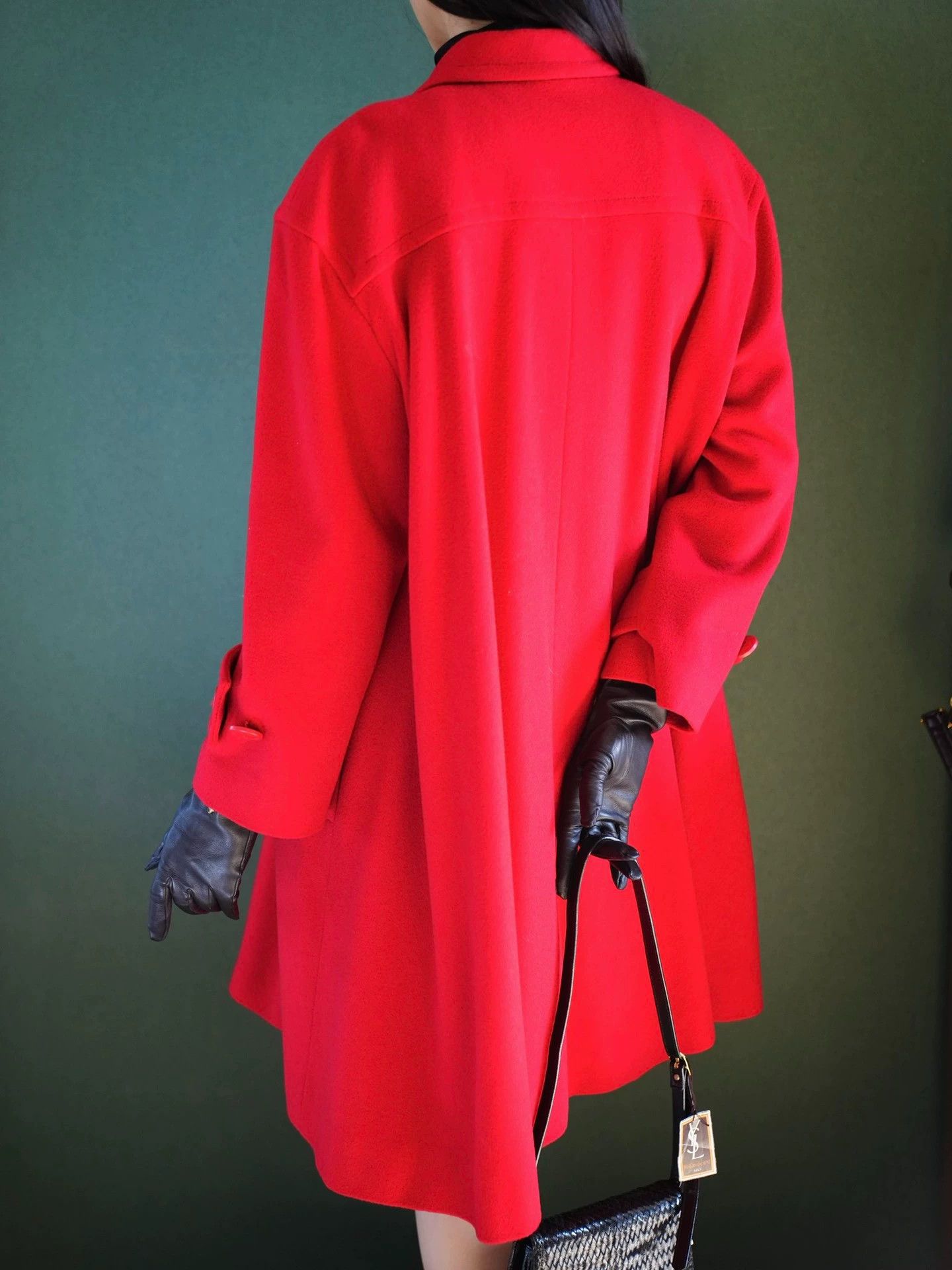 Givenchy Givenchy Vintage Crimson Red Oversized Wool Overcoat Umbrella Hem Size M / US 6-8 / IT 42-44 - 8 Thumbnail