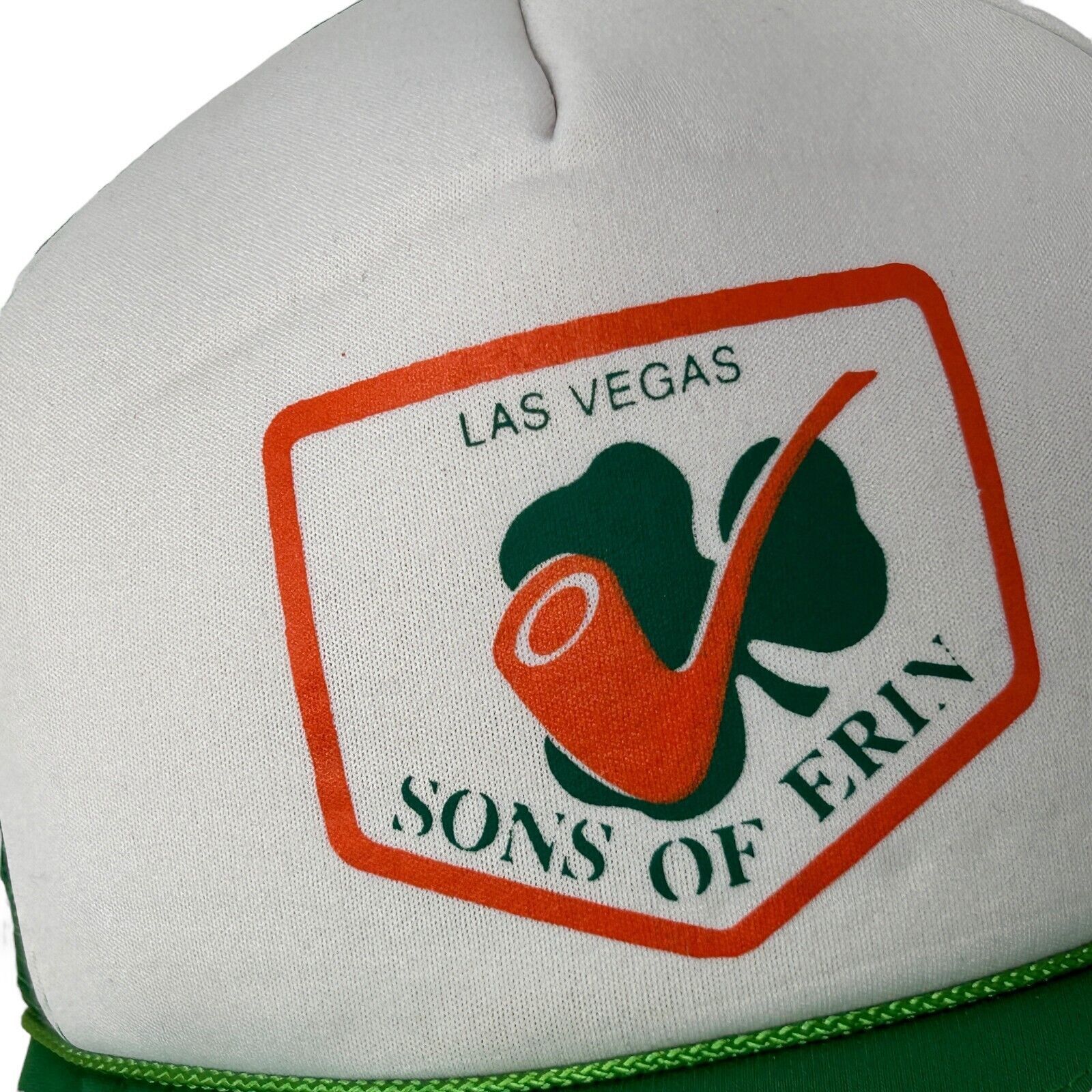 Vintage Vintage 90s Sons of Erin Las Vegas Trucker Hat Cap Green Size ONE SIZE - 6 Thumbnail