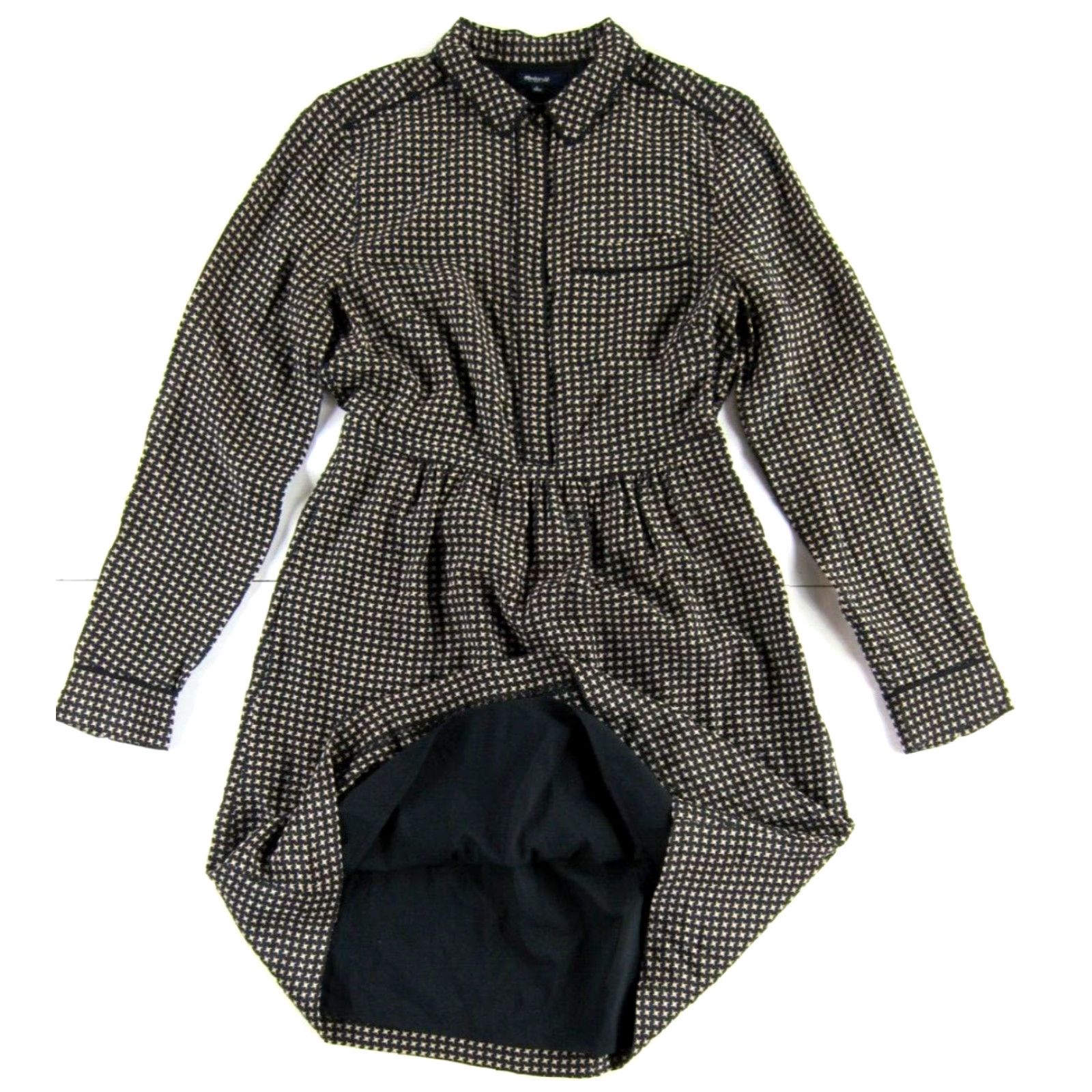 Madewell Madewell Shirt Dress 4 Adult Women 100% Silk Black Collared Long Sleeve Pocket Sheath Dress 4 Size S / US 4 / IT 40 - 5 Thumbnail