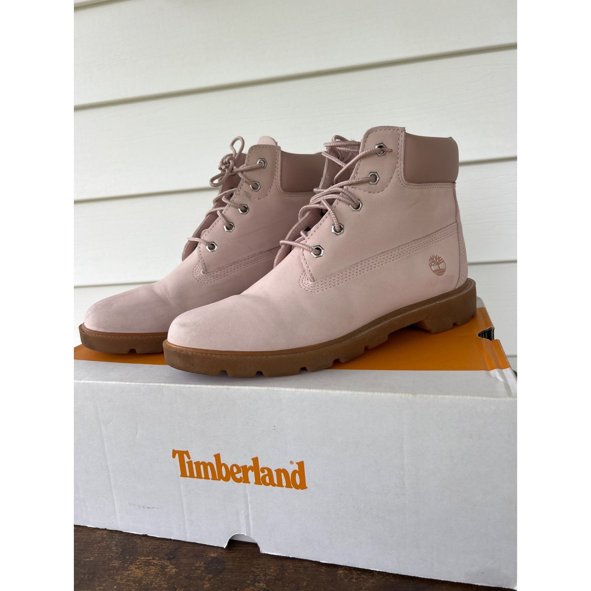 Timberland Womens 6-Inch Premium Waterproof Boots Pink Nubuc