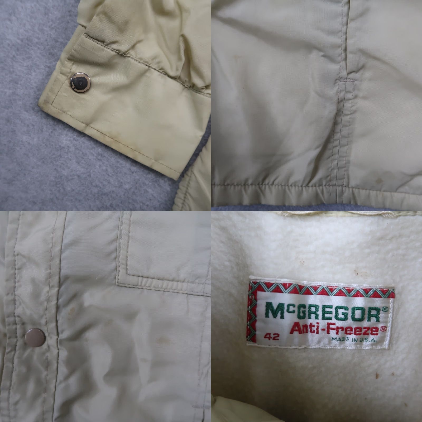 McGregor Vintage McGregor Nylon Jacket Mens 42 Beige Zip Lined USA Rockabilly 1970s Shirt Size US XS / EU 42 / 0 - 8 Thumbnail