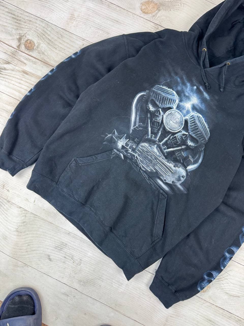Vintage Spiral Hoodie Ghost Racer Skull Harley Davidson Moto Y2K 90s Size US L / EU 52-54 / 3 - 10 Thumbnail
