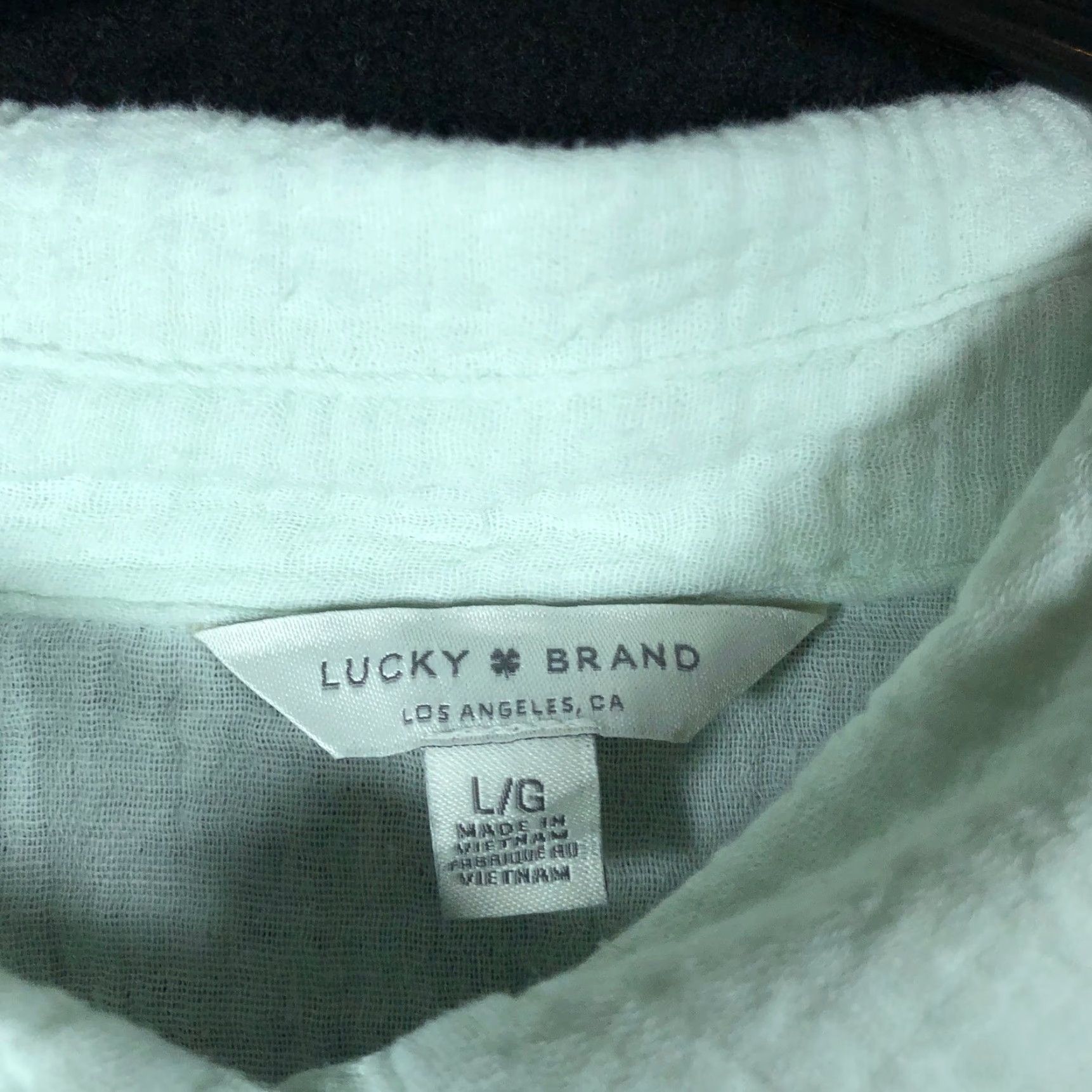 Lucky Brand Lucky Brand Women's Blouse Mint Green V-Neck Button-Down Short Sleeve Large Shirt" Size L / US 10 / IT 46 - 6 Thumbnail