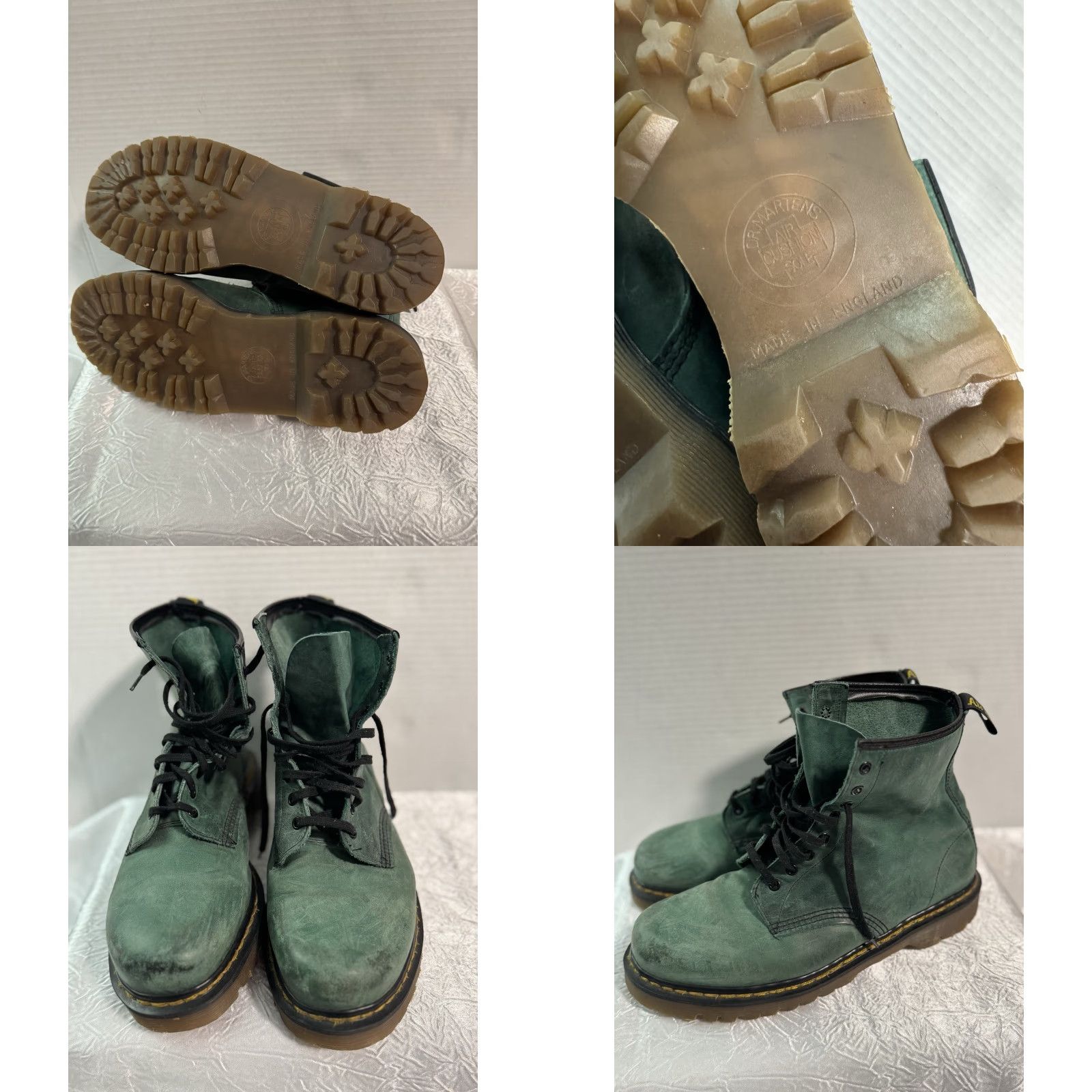 Dr. Martens VINTAGE Dr. Martens FOREST GREEN LEATHER BOOTS Unisex 8UK Made in England - Rare Casual Ankle Boots Leather Block Heel Mens Womens Girls Boys Size US 8 / IT 38 - 9 Thumbnail