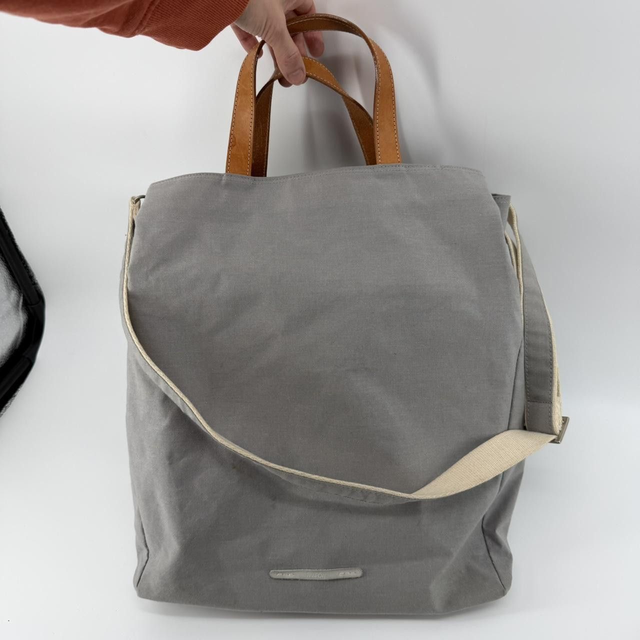 The Unbranded Brand RAWROW R Bag Canvas Tote Bag Gray Crossbody Shoulder Bag Size ONE SIZE - 1 Thumbnail