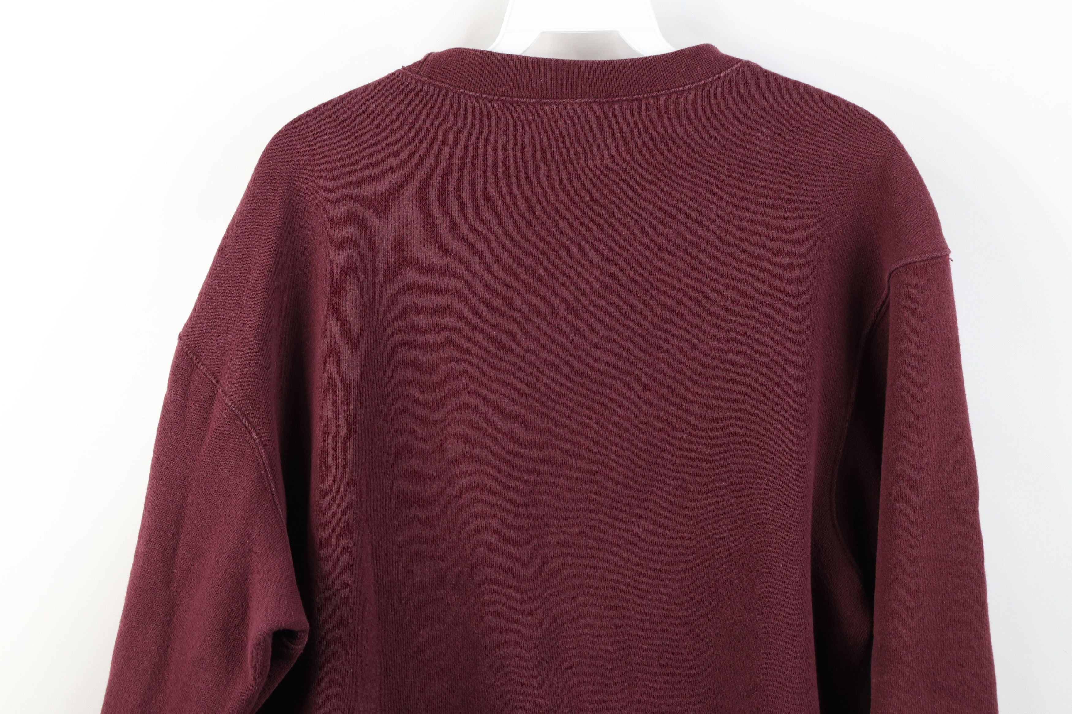 Vintage Vintage 90s Streetwear Blank Crewneck Sweatshirt Burgundy Size US M / EU 48-50 / 2 - 11 Thumbnail