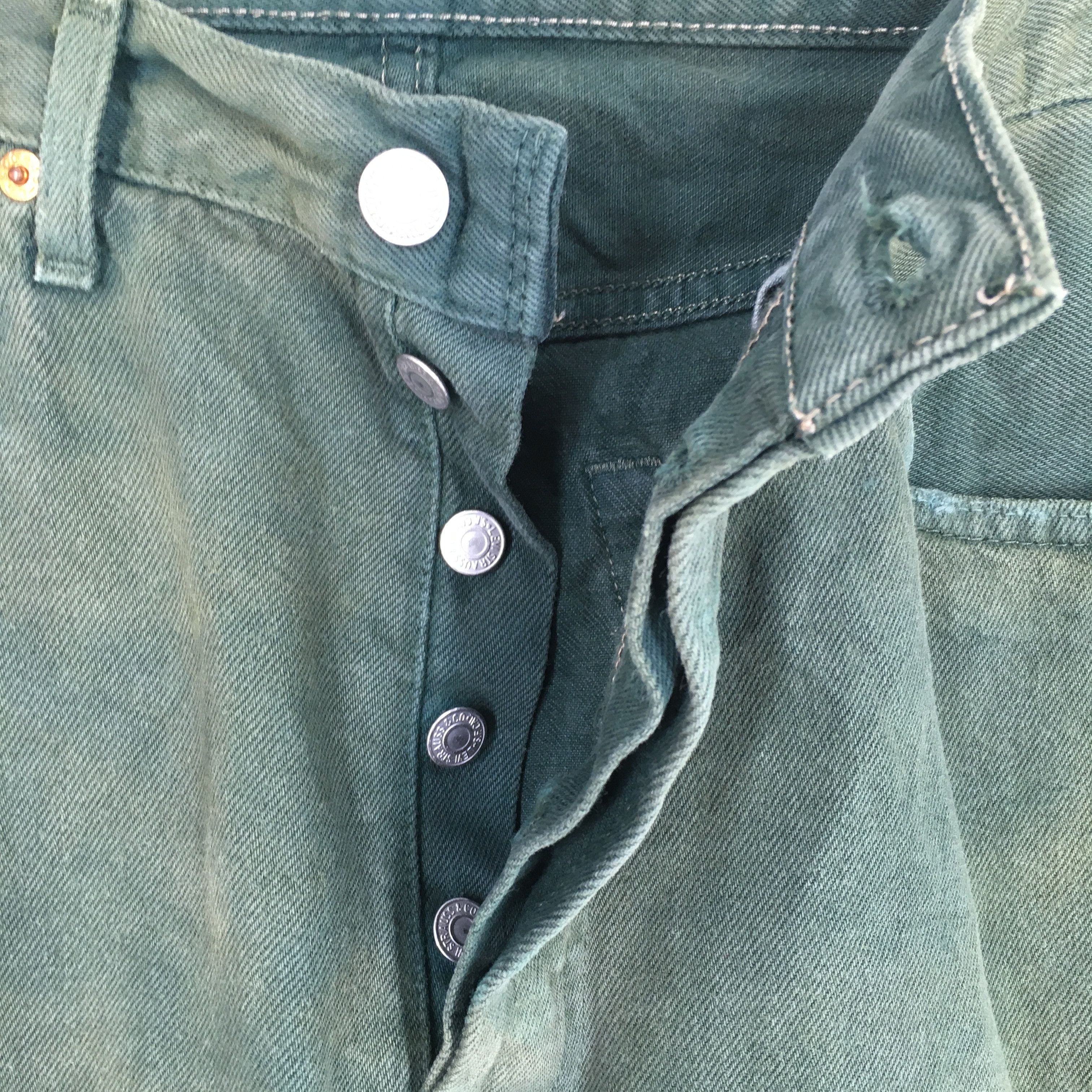 Levi's Size 30x30 Vintage 90s Levi's 501 Green Olive Jeans S1816 Size US 30 / EU 46 - 6 Thumbnail