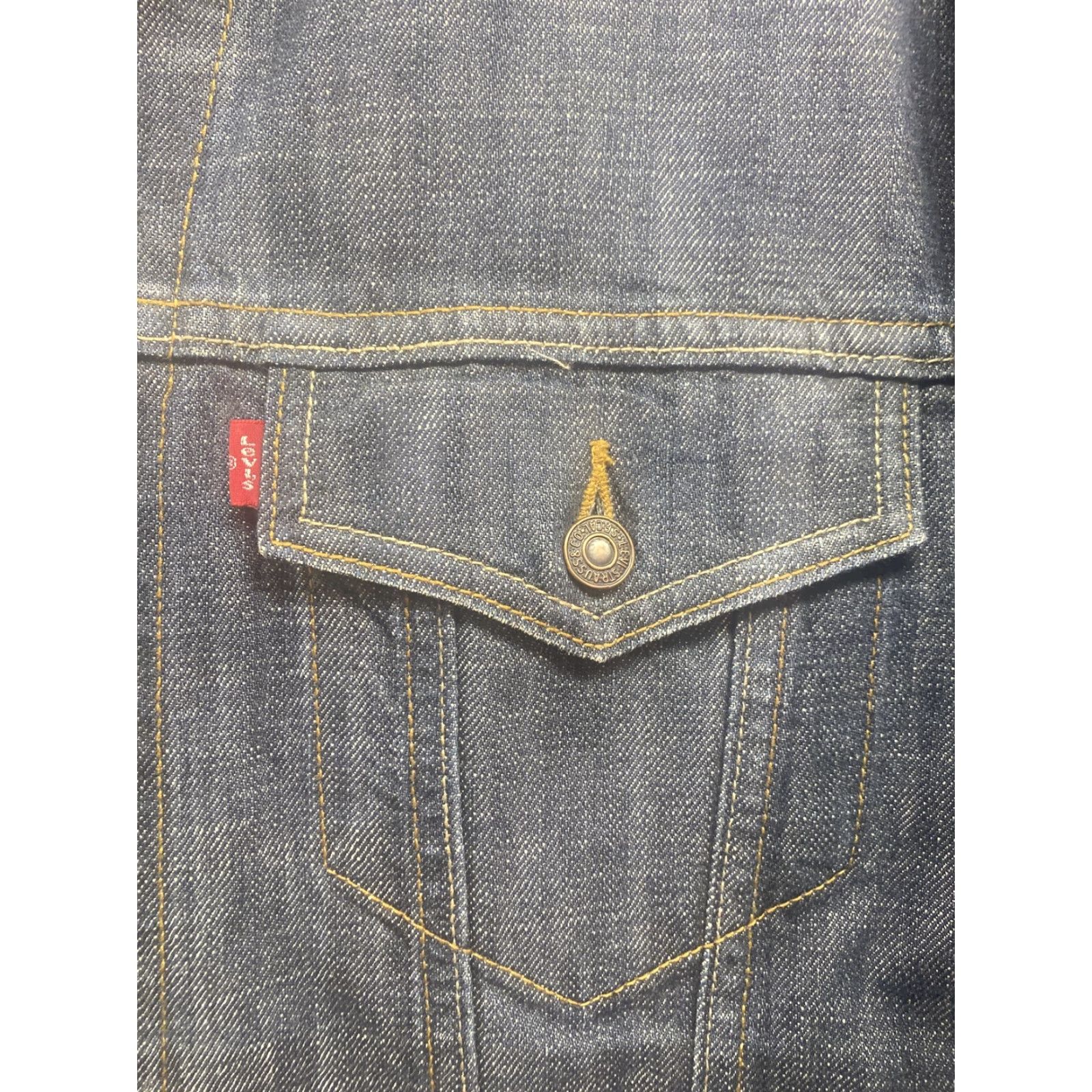 Levi's VINTAGE Levi’s Trucker Denim Jacket Dark Indigo Blue Button Up Mens M Blue Red Tab! Size US M / EU 48-50 / 2 - 4 Thumbnail