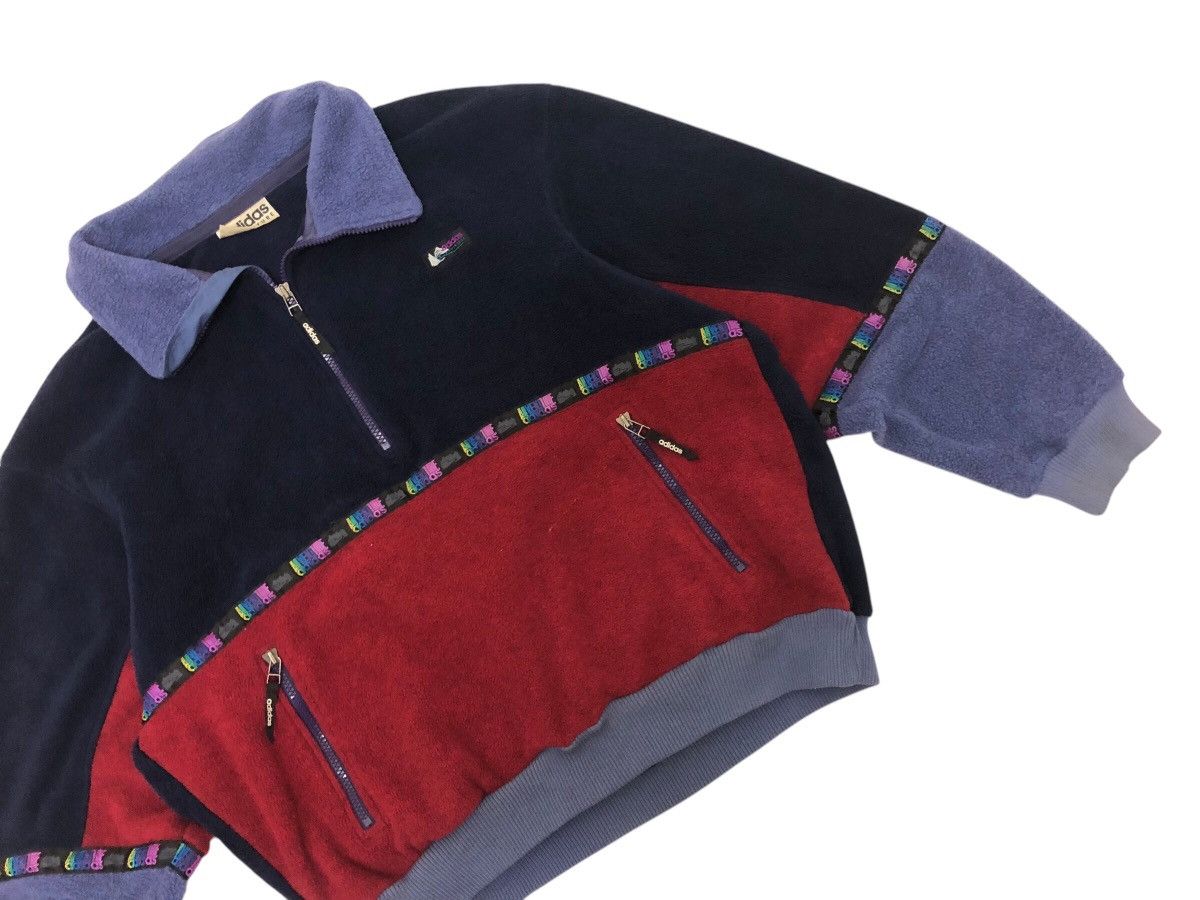 Adidas × Polartec × Vintage RARE 🔥 ADIDAS ADVENTURE FLEECE PULLOVER TRICOLOUR HALF ZIP Size US L / EU 52-54 / 3 - 4 Thumbnail