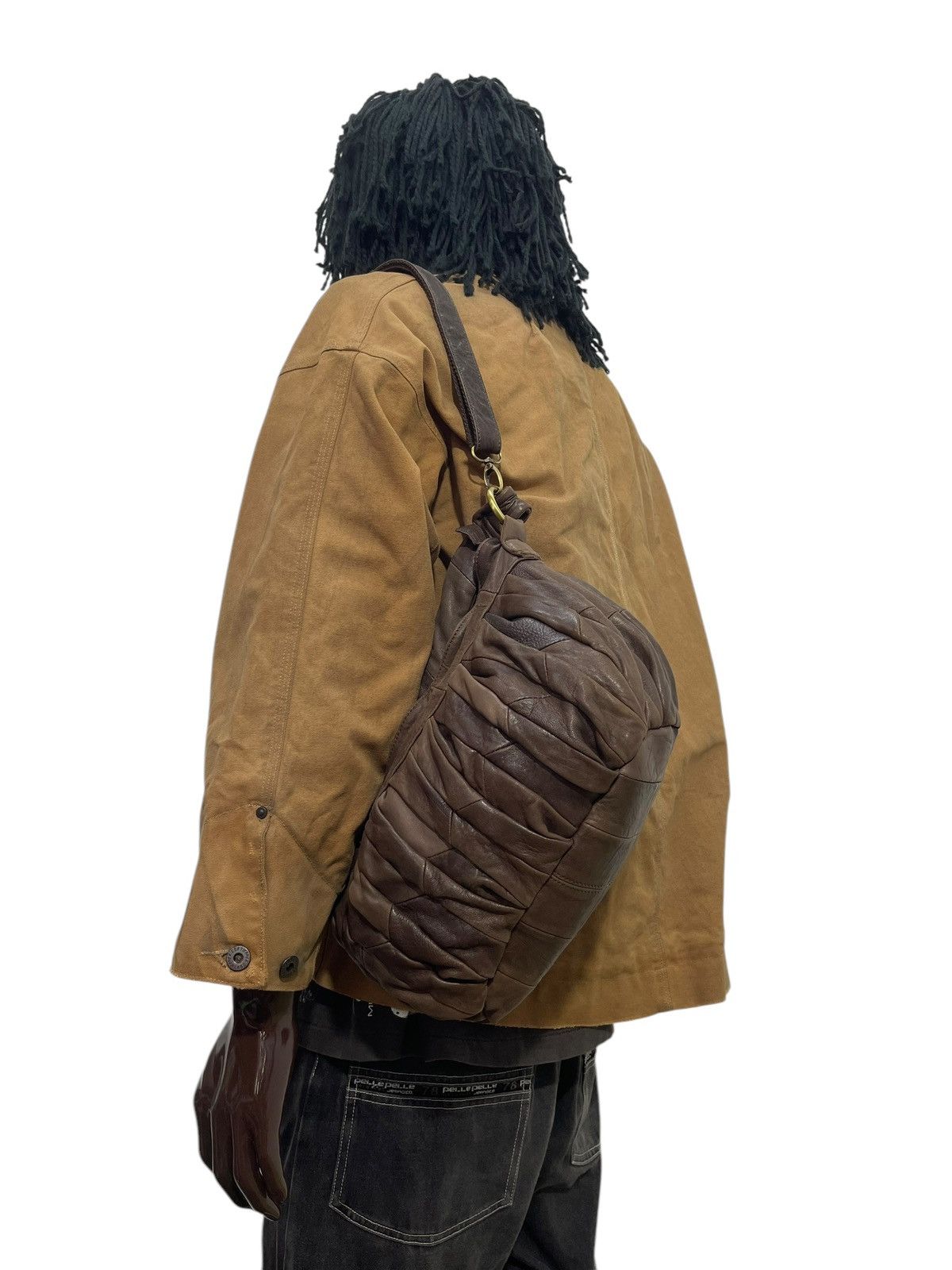 Genuine Leather Full Leather Janis Market Pleated Hand Shoulder Bag 1🟩6 Size ONE SIZE - 1 Thumbnail