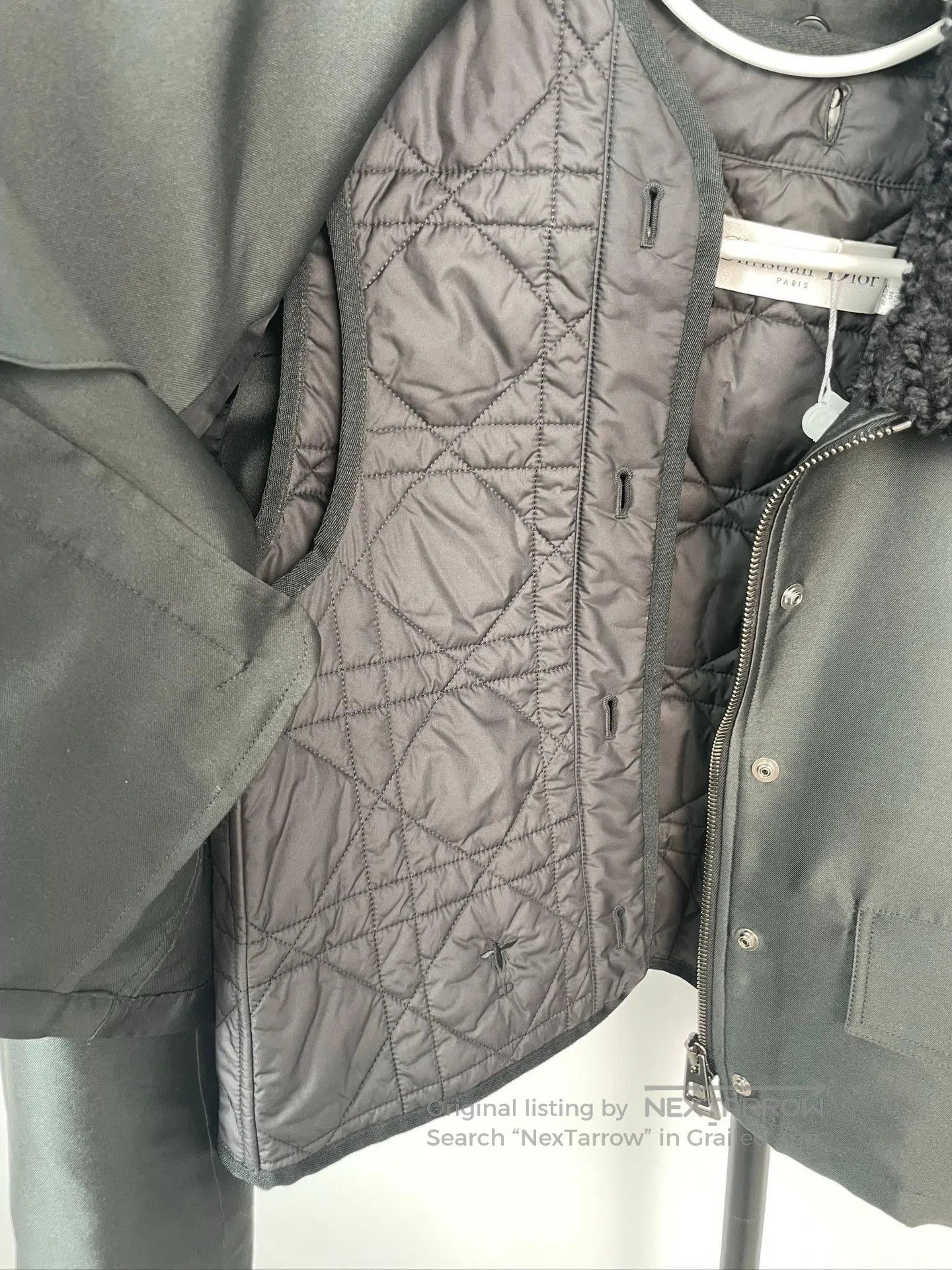 Dior Dior Black Two-Piece Workwear Cotton Coat with Faux Fur Co Size XS / US 0-2 / IT 36-38 - 4 Thumbnail