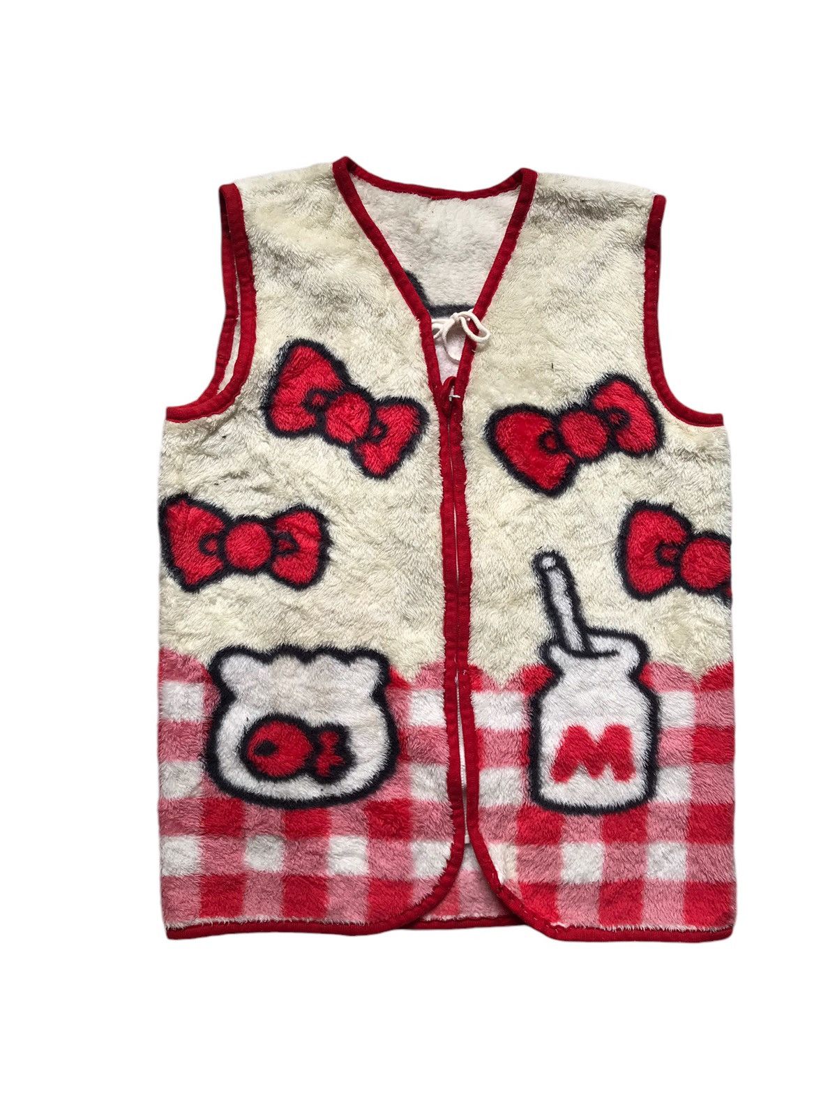 RARE VINTAGE HELLO KITTY FUR FLEECE SLEEVELESS JACKET