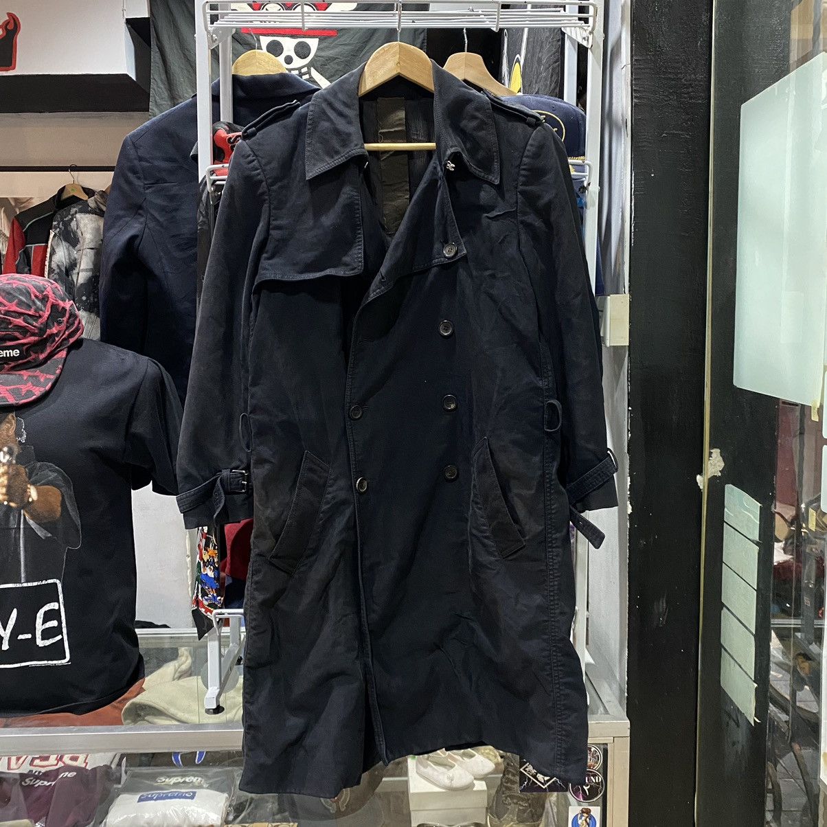 Alexander Mcqueen McQ Long Navy Blue Trench Coat Jacket