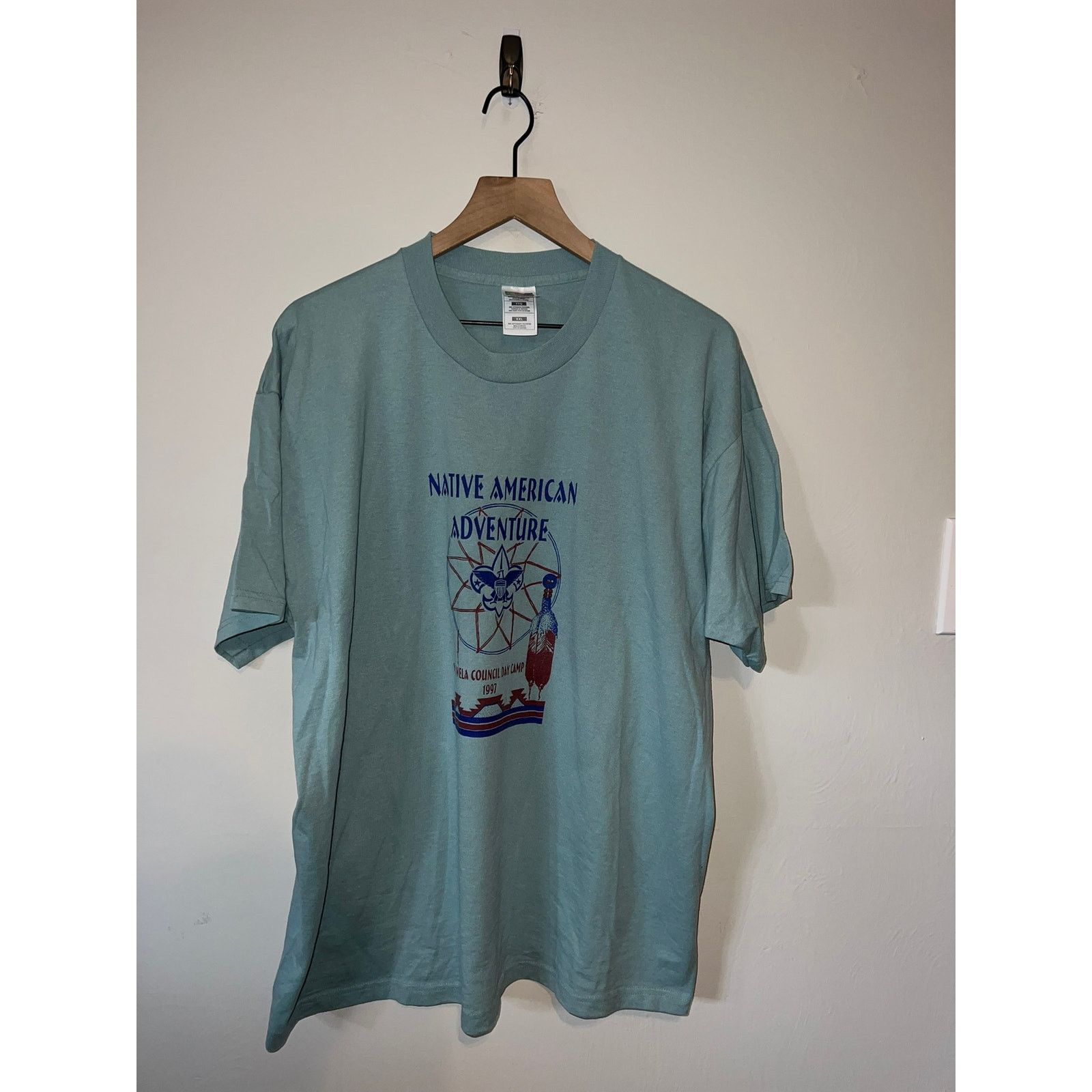 Fruit Of The Loom Vintage Native American Shirt Adventure 1997 Tee 90s VTG 2XL Size US XXL / EU 58 / 5 - 1 Thumbnail