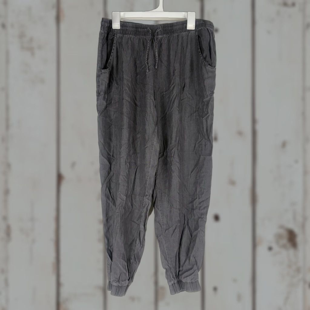 Vintage VINTAGE None Serra Gray Lyocell Joggers Women's Size L Elastic Waist Pockets Casual Summer Fall Spring Size 36" / US 14 / IT 50 - 1 Thumbnail