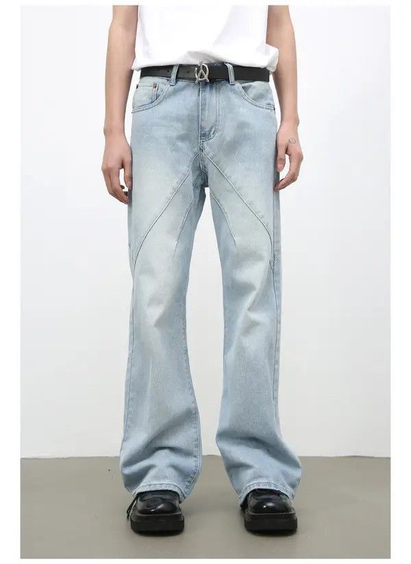 Japanese Brand American retro washed patchwork flared jeans y2k Size US 32 / EU 48 - 3 Thumbnail