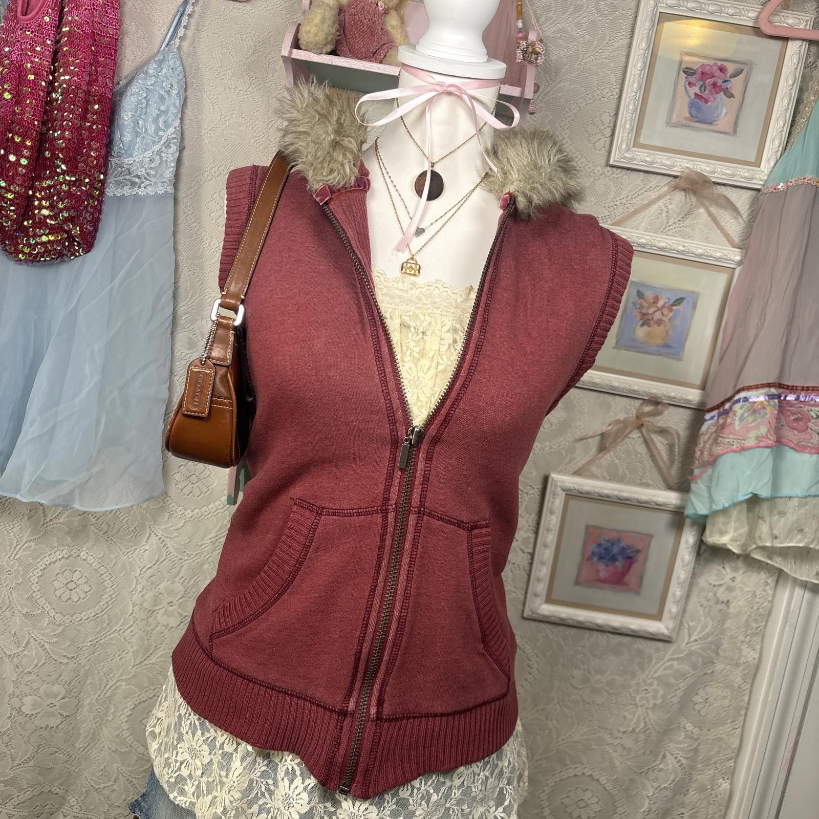 Aeropostale y2k aeropostale fur zip up hoodie vest Size M / US 6-8 / IT 42-44 - 5 Thumbnail