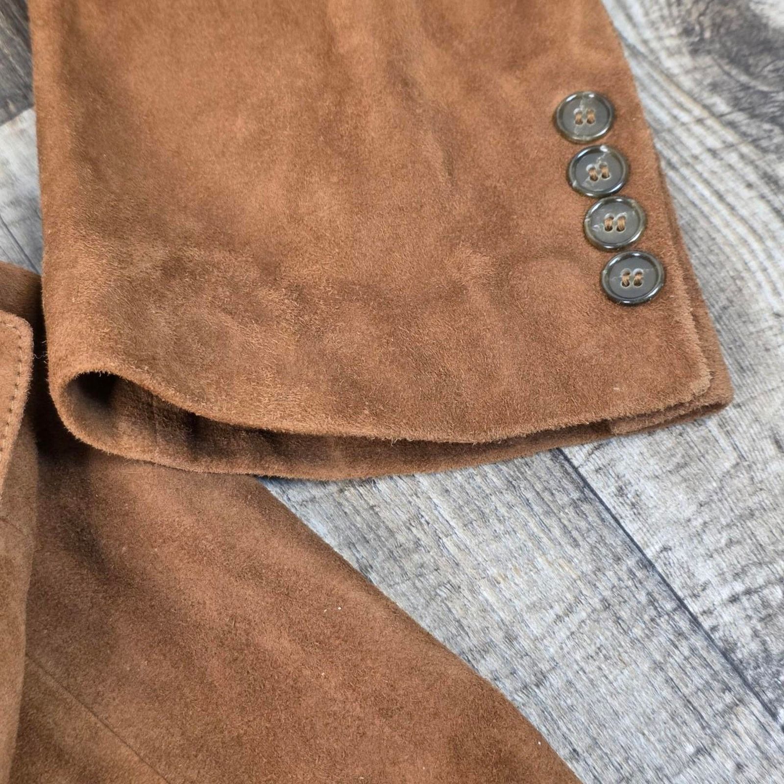 Tasso Elba × Vintage Suede Vintage Leather Blazer Men’s 50 Size 50R - 5 Thumbnail